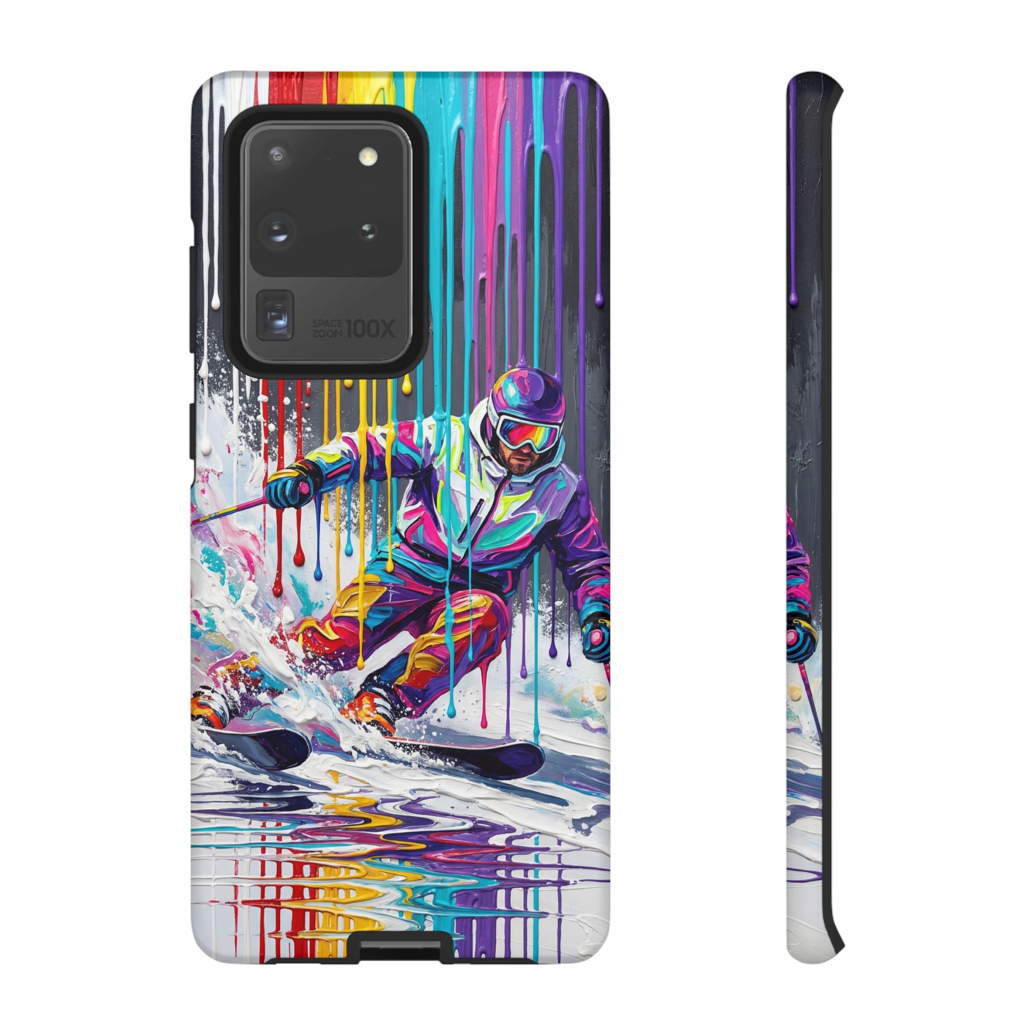 Colourful Skiing Drip Art Tough Samsung Galaxy Phone Case
