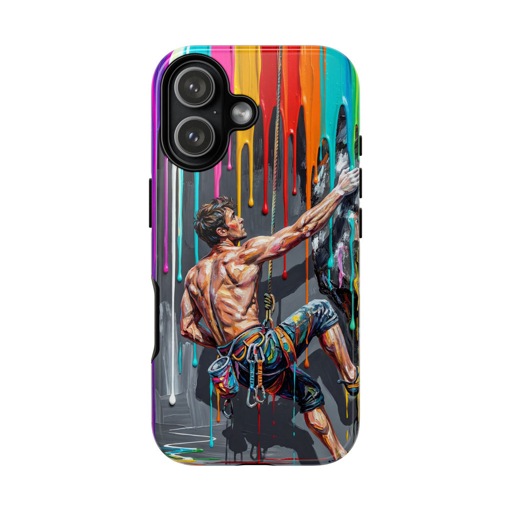 Colourful Rock Climber Art Protective iPhone Case