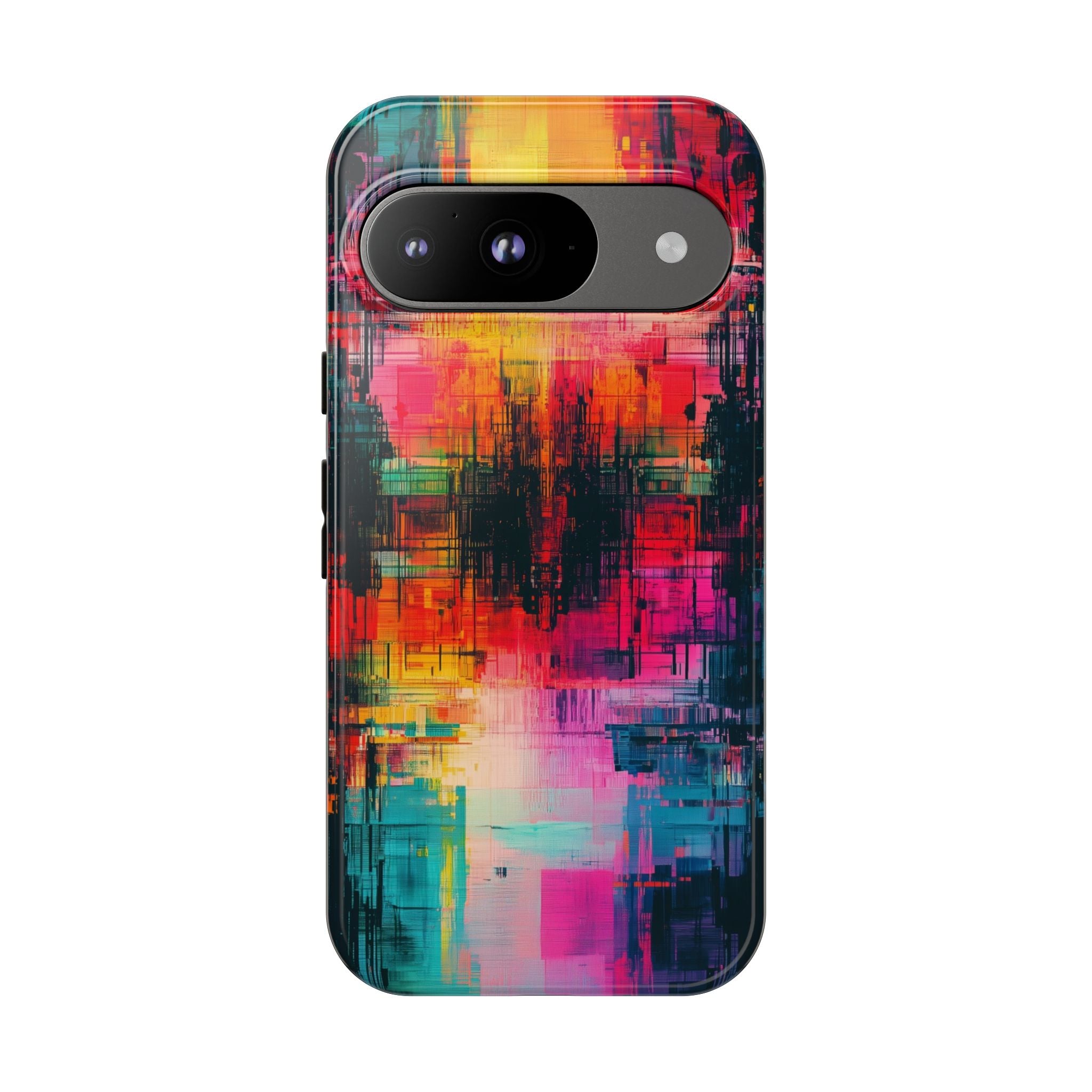 Abstract Neon Glitch Art Tough Google Pixel Case