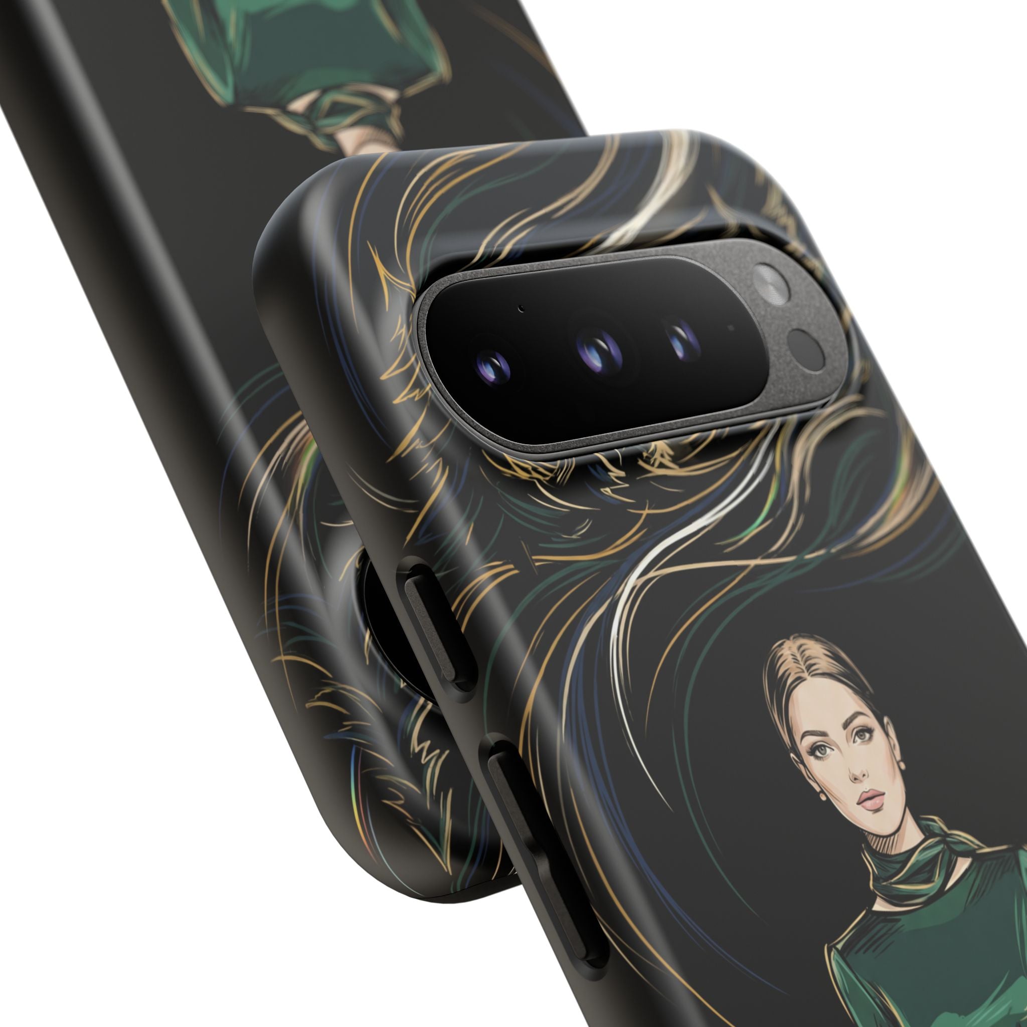 Custodia per Google Pixel Donna Elegante nella Foresta