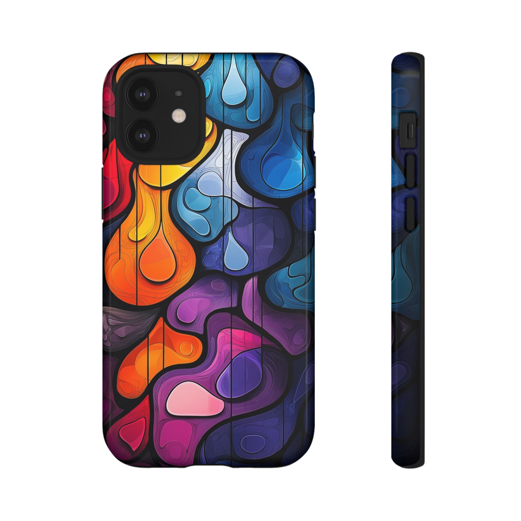 Abstract Colourful Drop iPhone Case — Vibrant Stained-Glass
