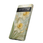 Stained Glass Daffodil Google Pixel Phone Case | Yellow Floral Phone Cover