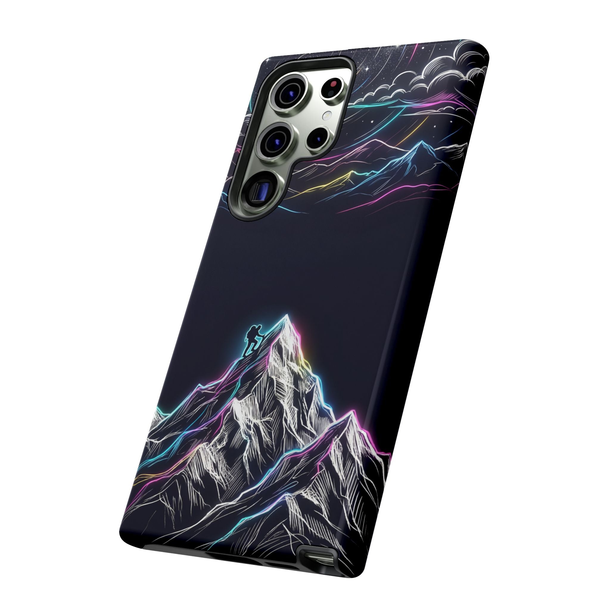Mount Everest Neon Samsung Galaxy Phone Case | Dark Cosmic Climber Protective Cover
