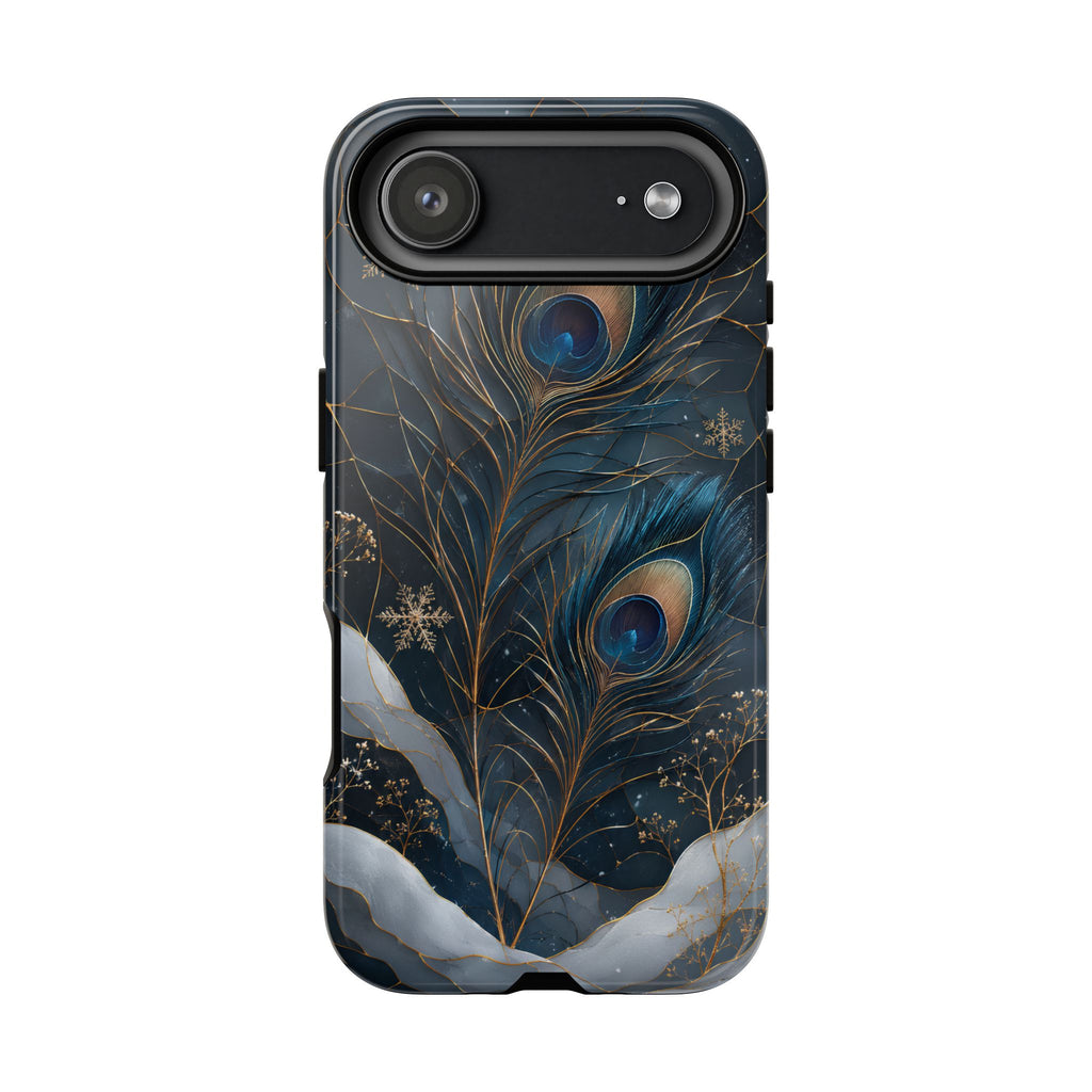 Peacock Feather iPhone Case | Blue Gold iPhone Case