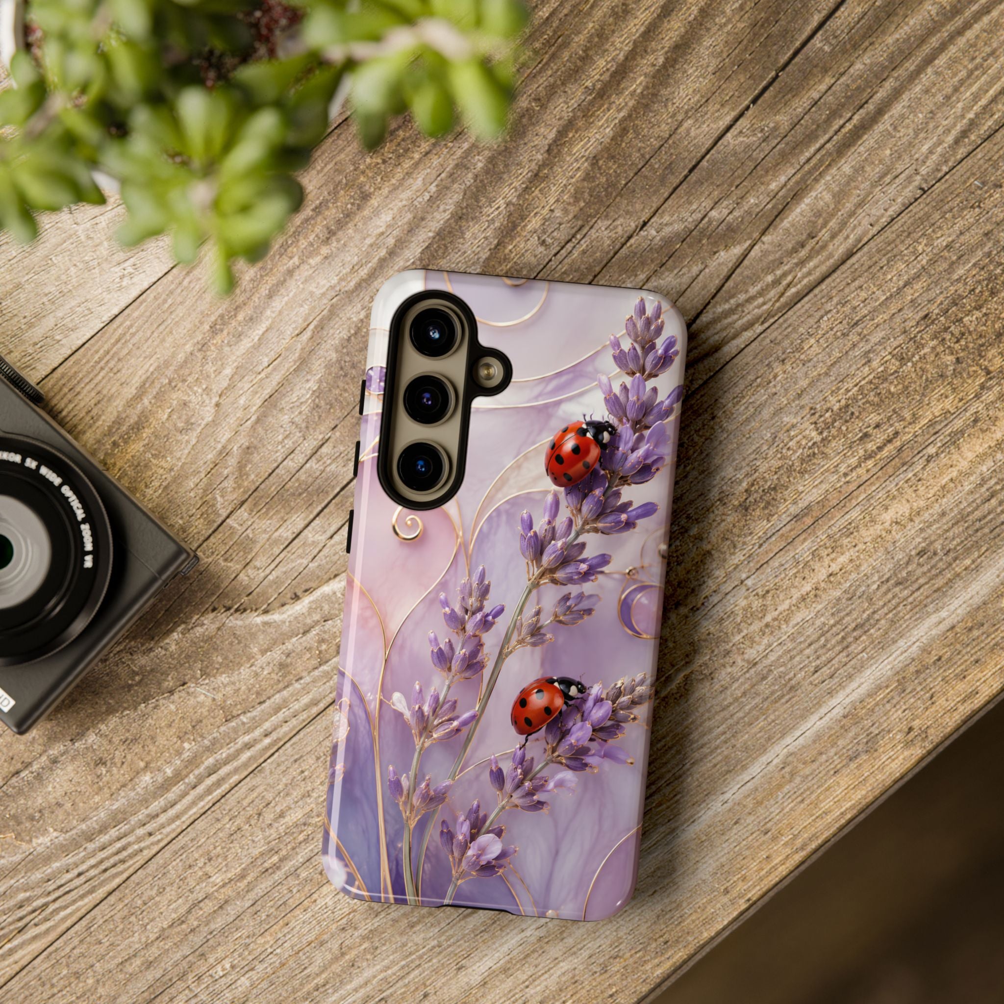 Lavender Ladybug Samsung Galaxy Phone Case | Floral iPhone Case