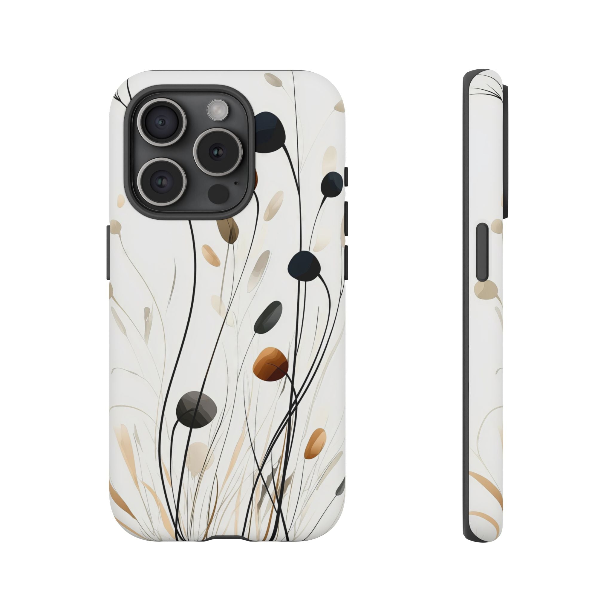 Floral Breeze Tough iPhone Case | Minimal Neutral Botanical Design