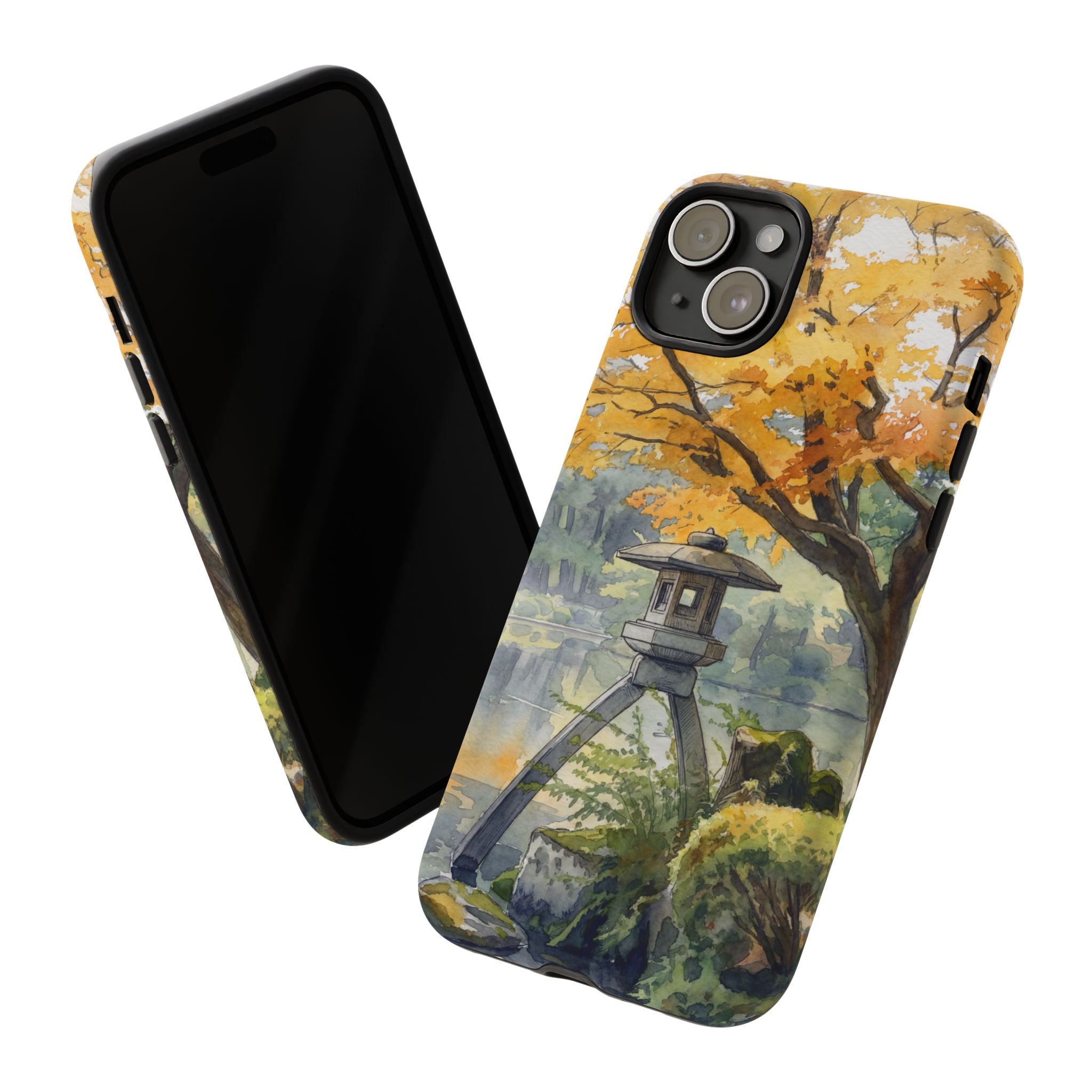 Autumn Japanese Garden iPhone Case | Scenic Lantern Fall