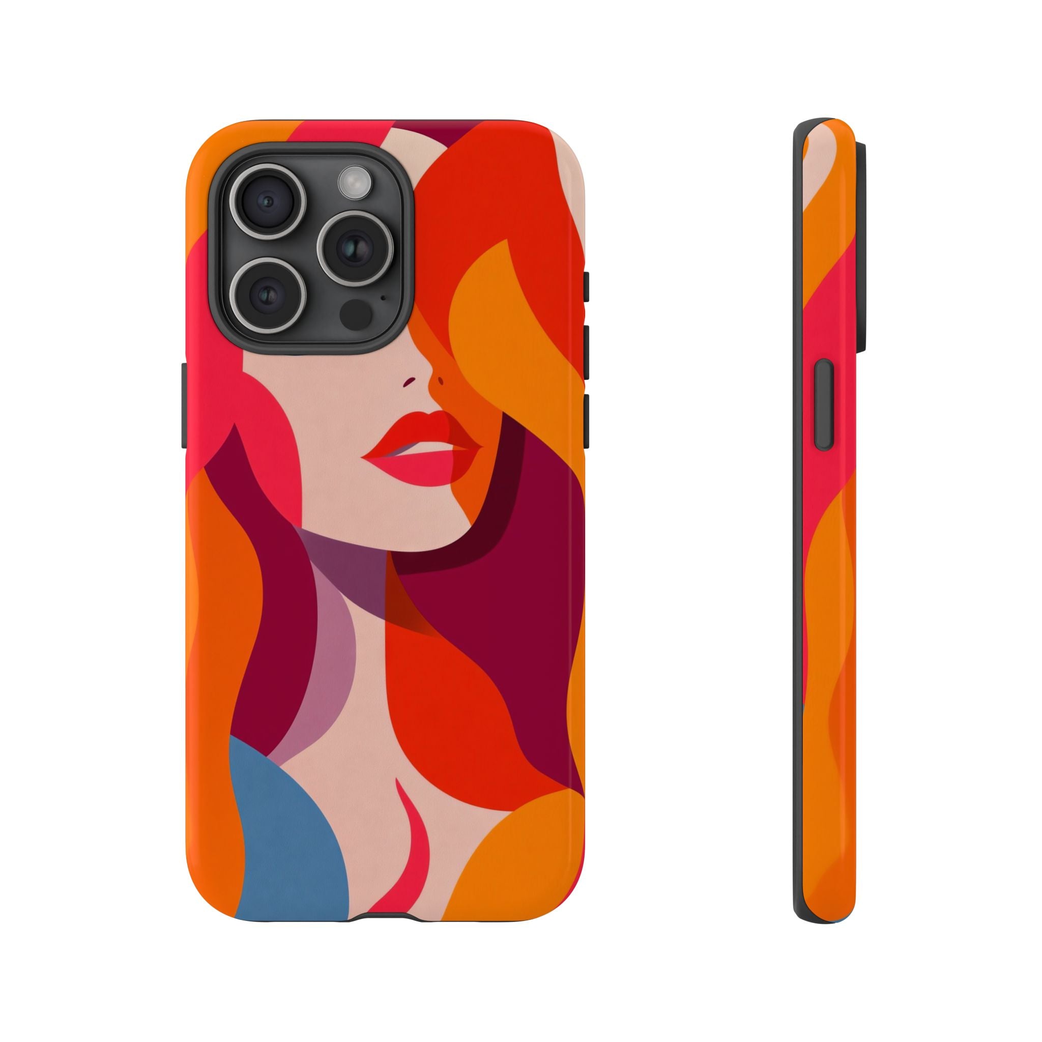Retro Pop Art Woman iPhone Case | Bold Colourful Abstract Portrait
