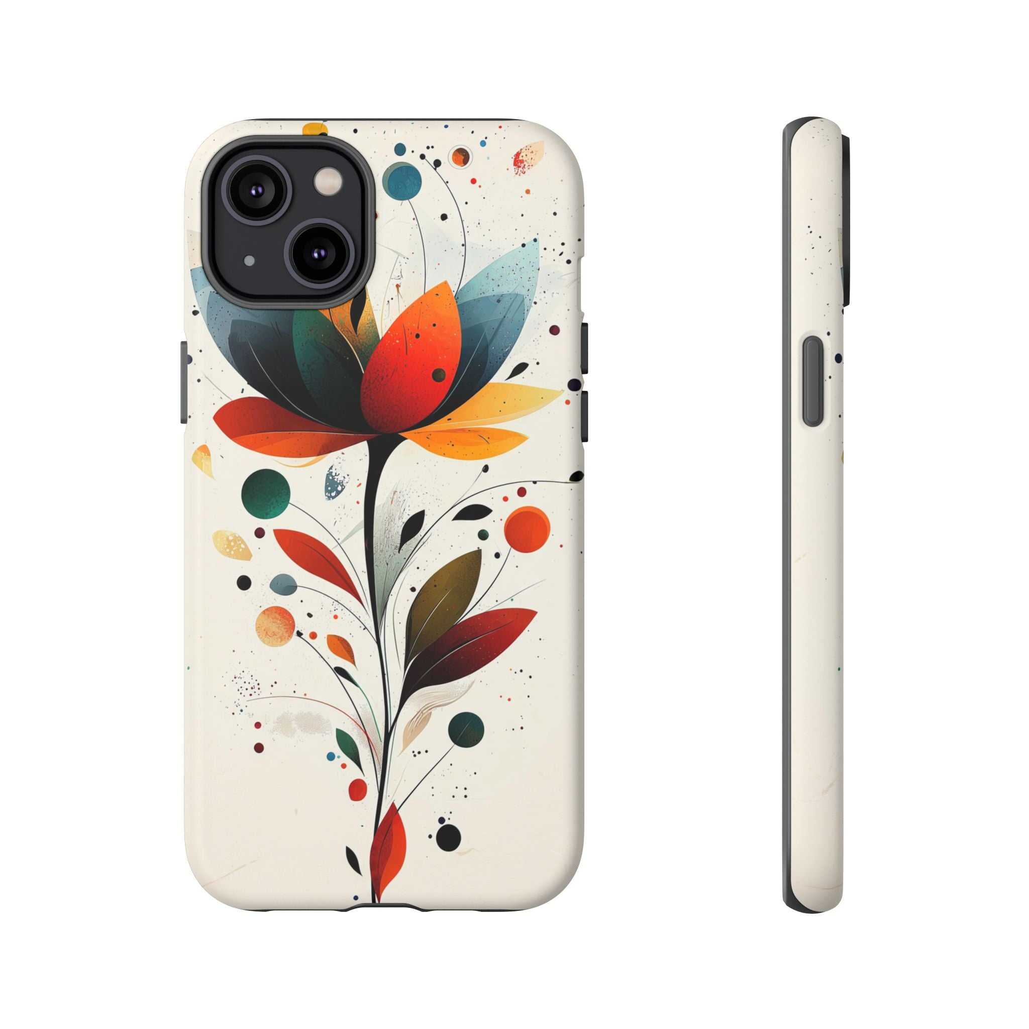 Floral Abstract Tough iPhone Case | Colourful Lotus Art Protective Cover