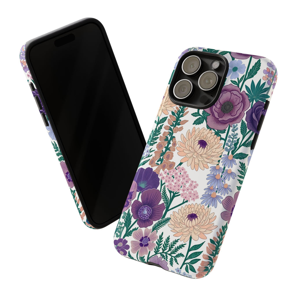 Floral Purple Garden iPhone Case | Tough Protective Phone Cover