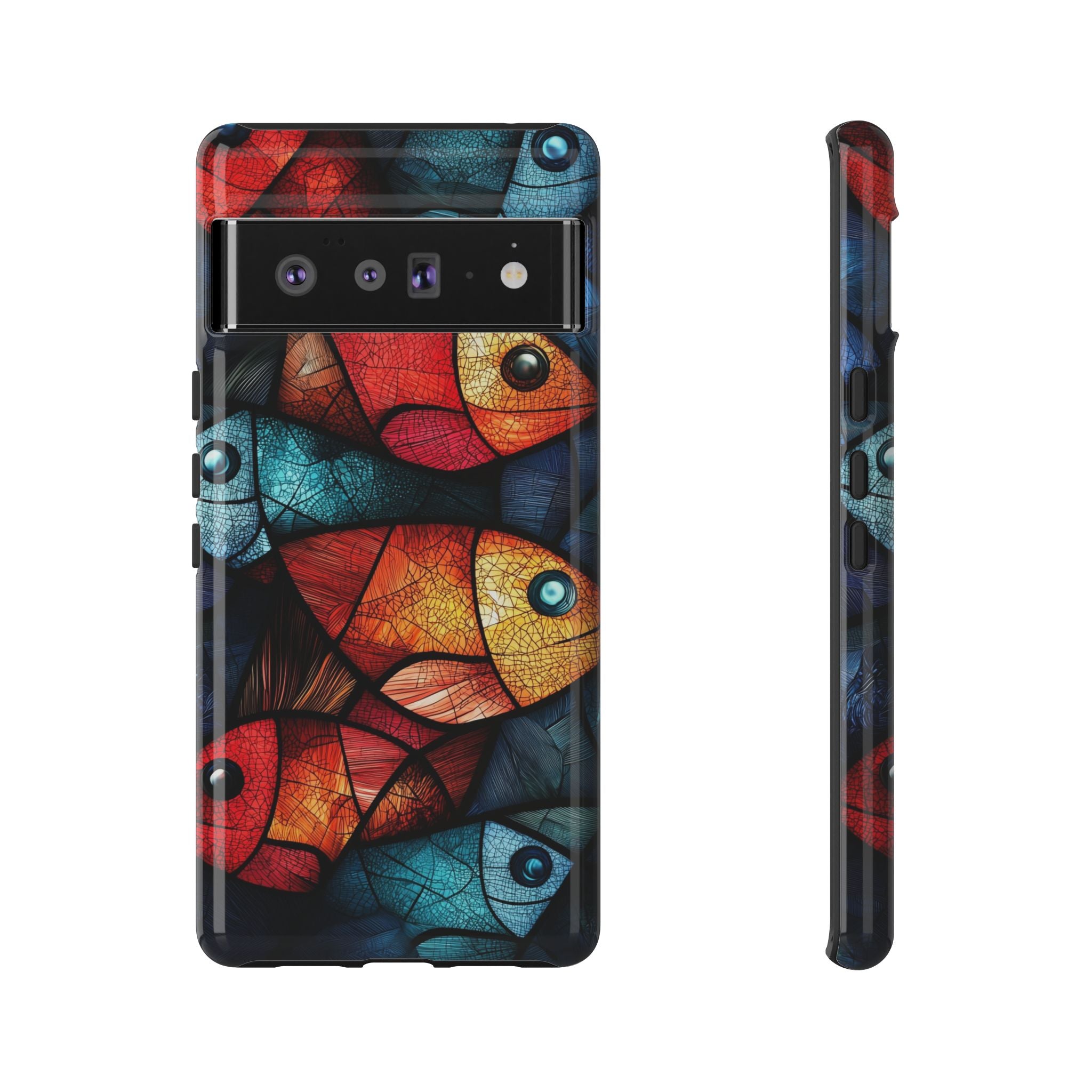 Fish Mosaic Tough Google Pixel Case — Colourful Artistic Fish Pattern