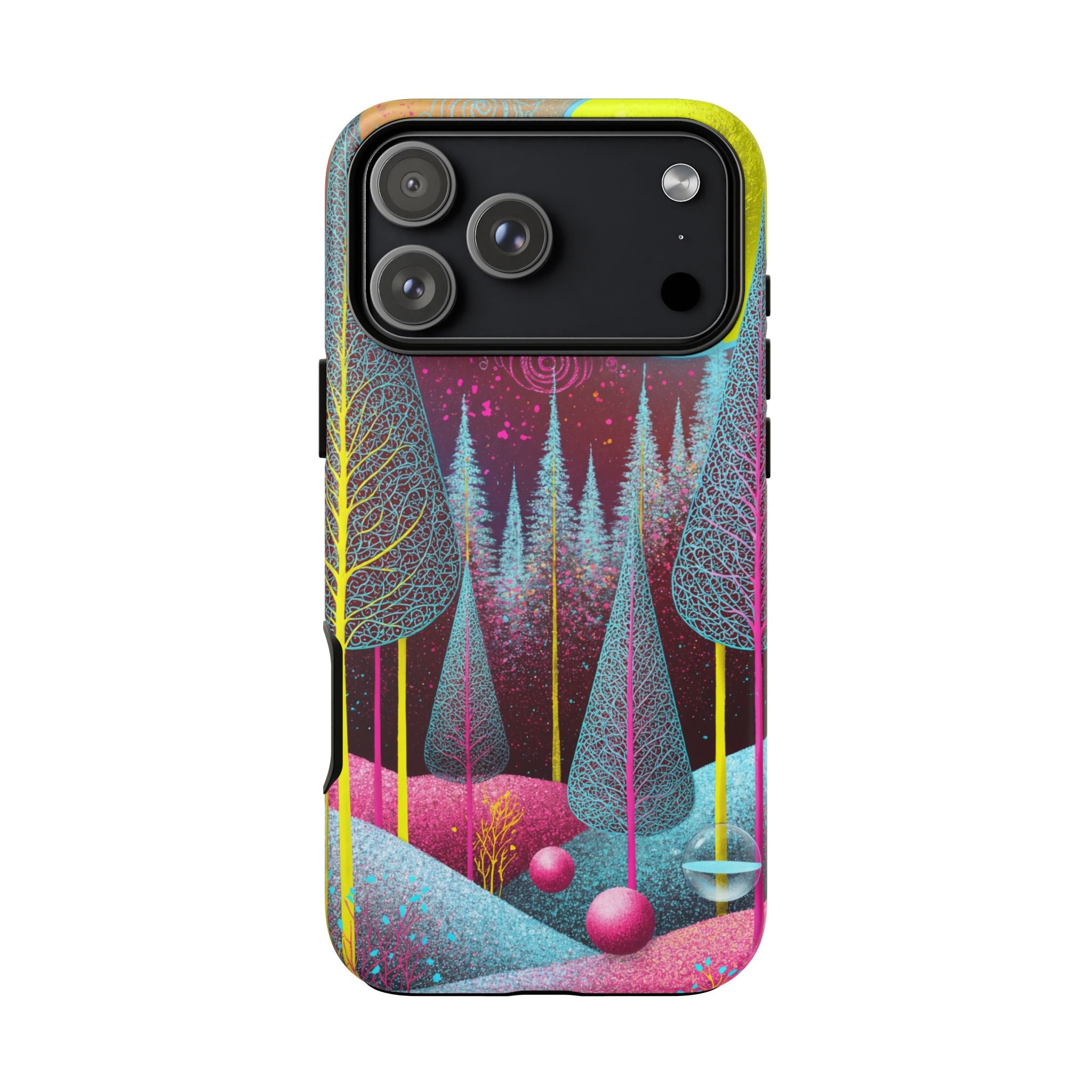 Neon Dreamscape Forest iPhone Case