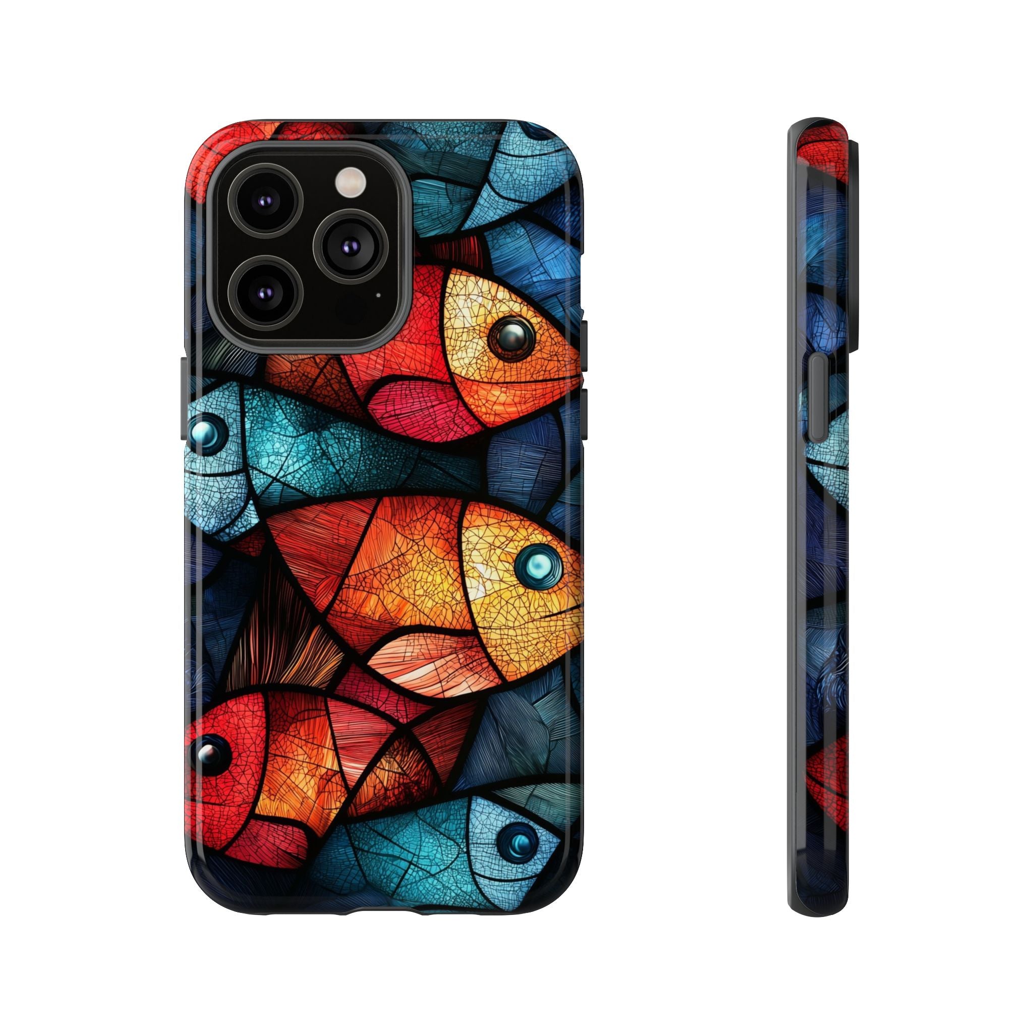 Fish Mosaic Tough iPhone Case — Colourful Artistic Fish Pattern