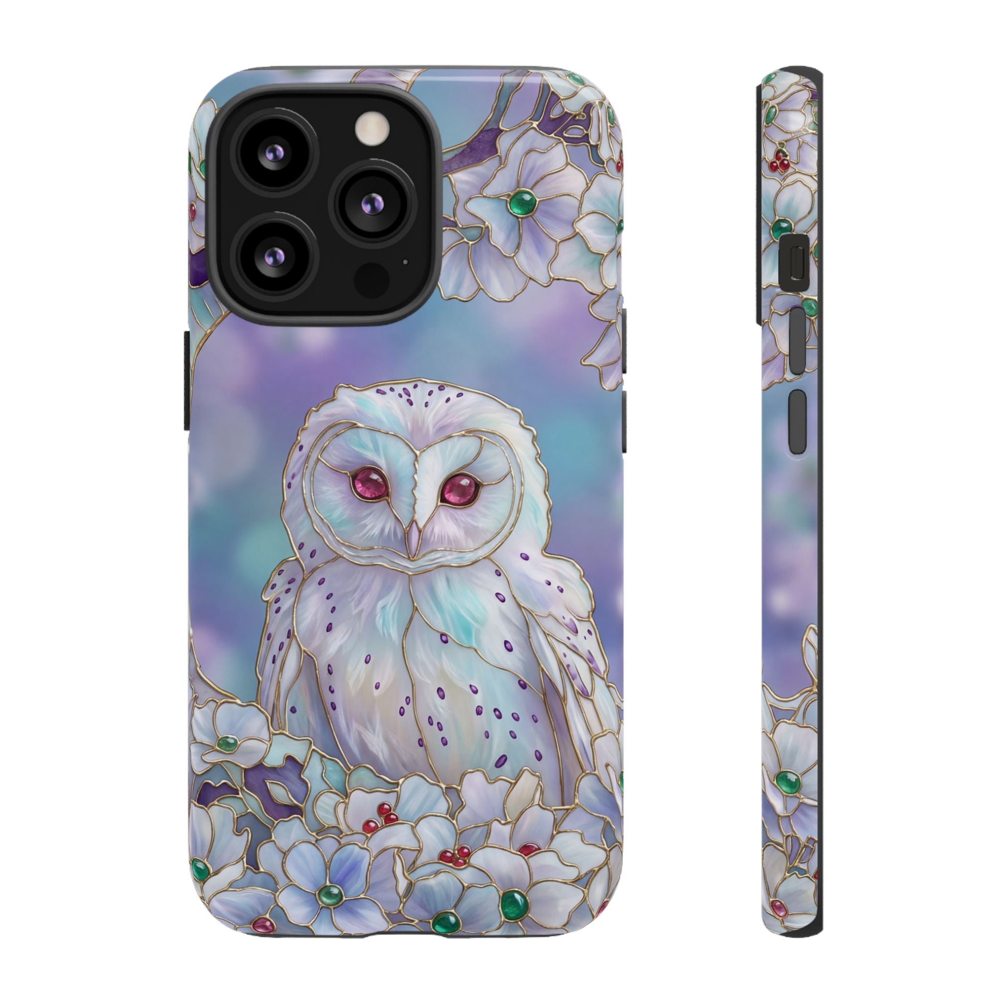 Mystic Owl Floral iPhone Case | Pastel Night Garden Protective Cover