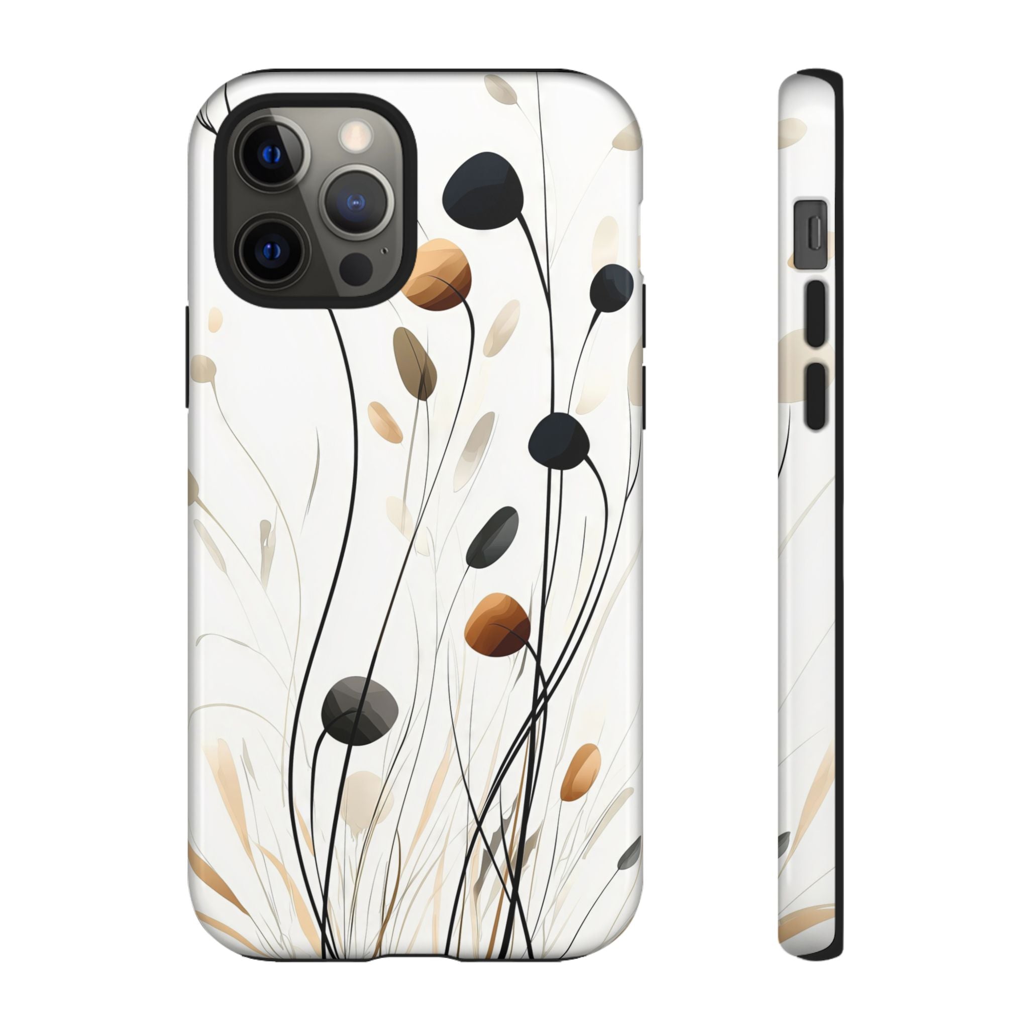 Floral Breeze Tough iPhone Case | Minimal Neutral Botanical Design