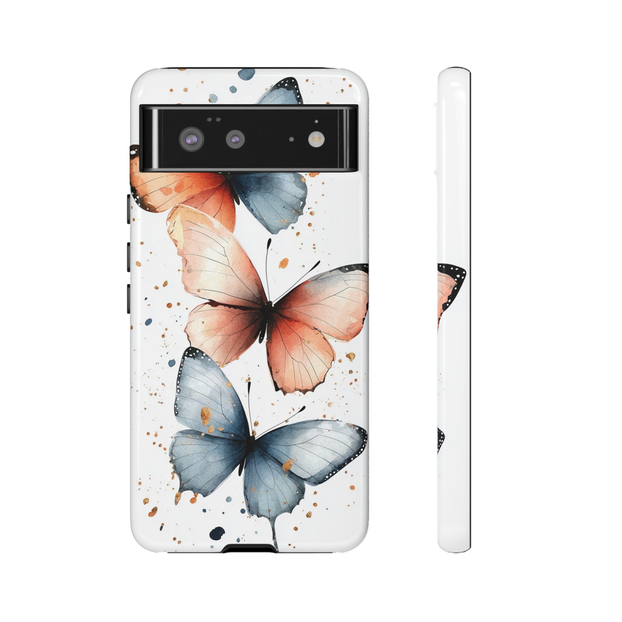 Watercolour Blue & Peach Butterfly Tough Google Pixel Case