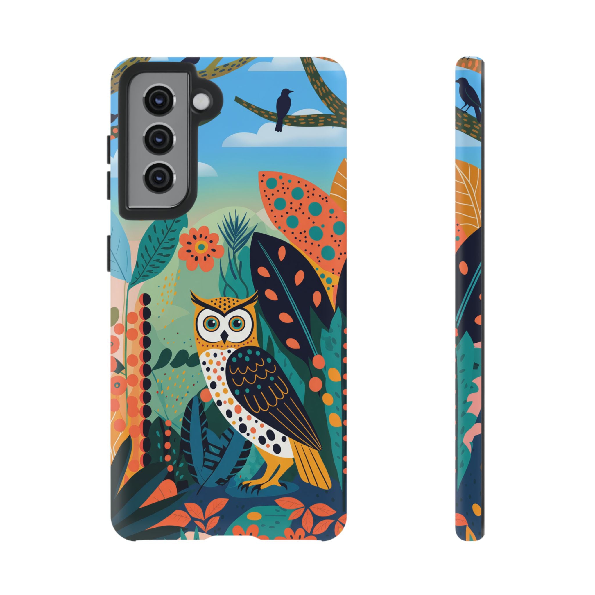 Botanical Forest Colourful Owl Samsung Galaxy Phone Case