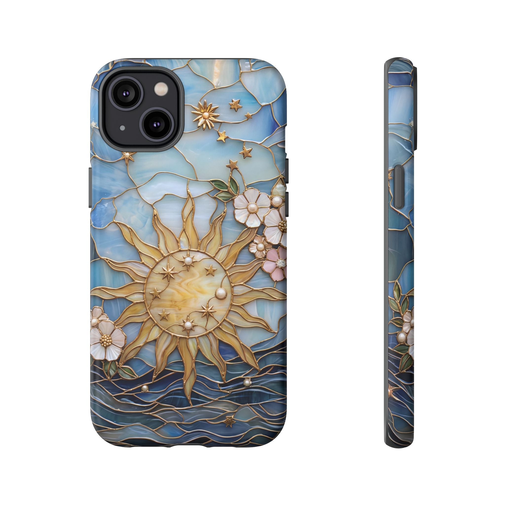 Stained Glass Floral Sun & Sea Tough iPhone Case