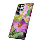 Custodia Protettiva Resistente per Telefono Samsung Galaxy con Acquerello Floreale | Cover Protettiva Giardino di Loto Rosa