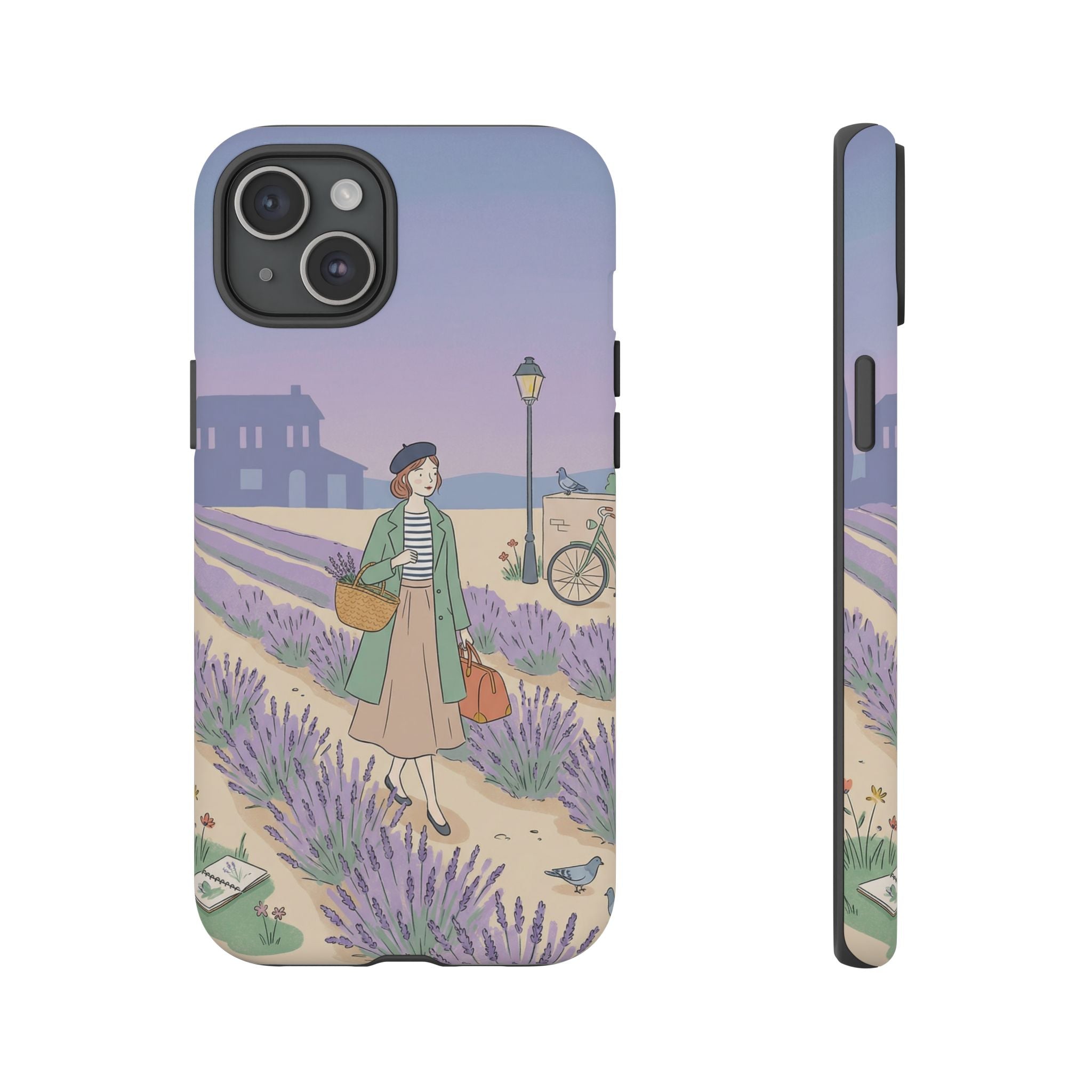 Lavender Field iPhone Case | Vintage Travel Illustration Protective Case