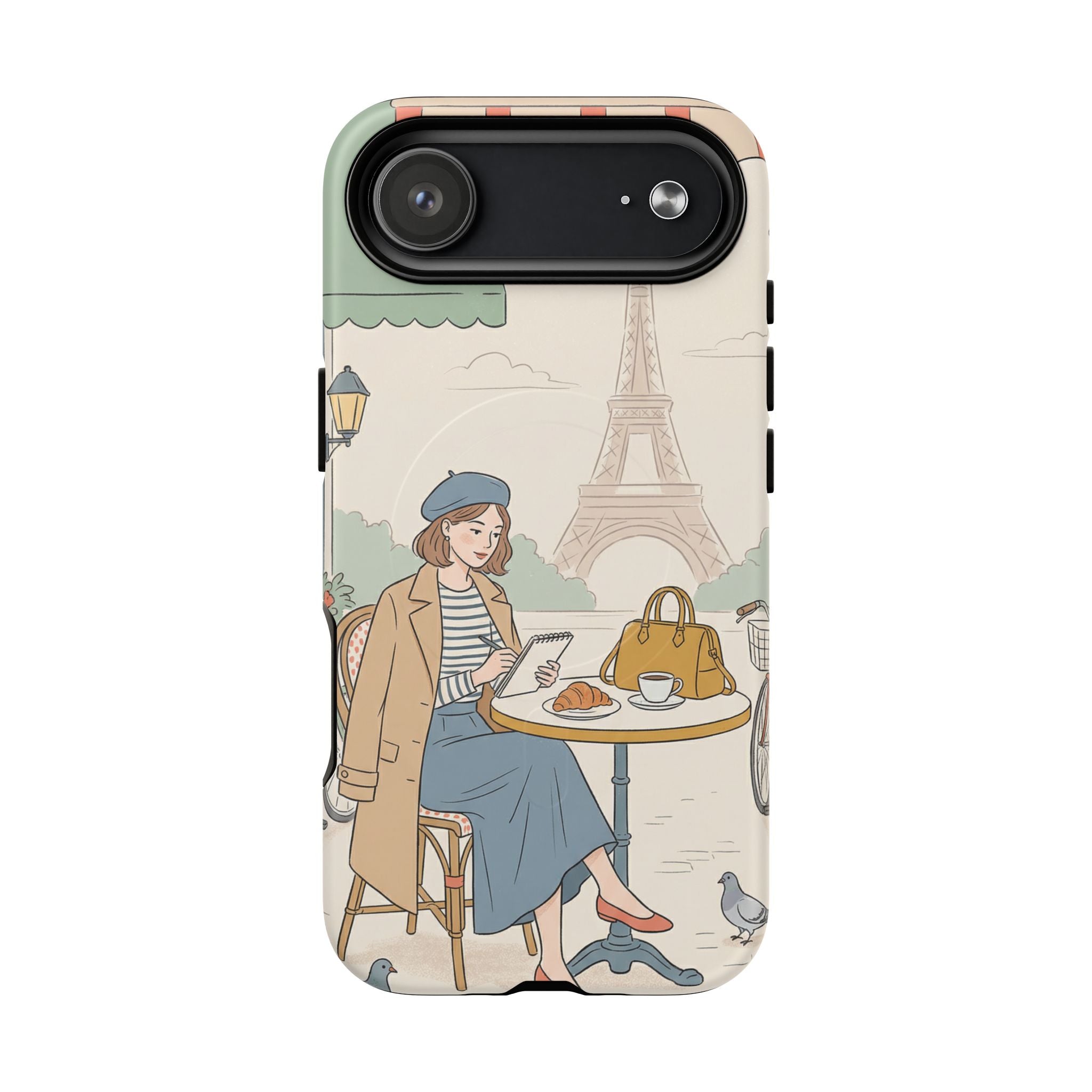 Paris Cafe MagSafe iPhone Case | Cute Vintage Eiffel Tower Travel