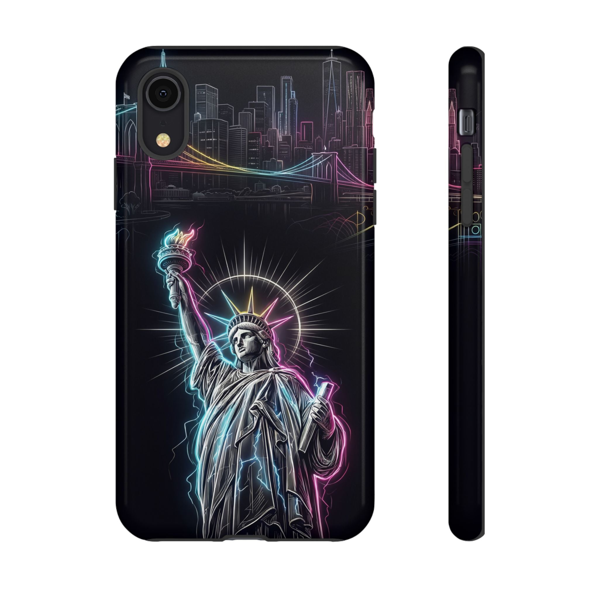 Neon Statue of Liberty Tough iPhone Case