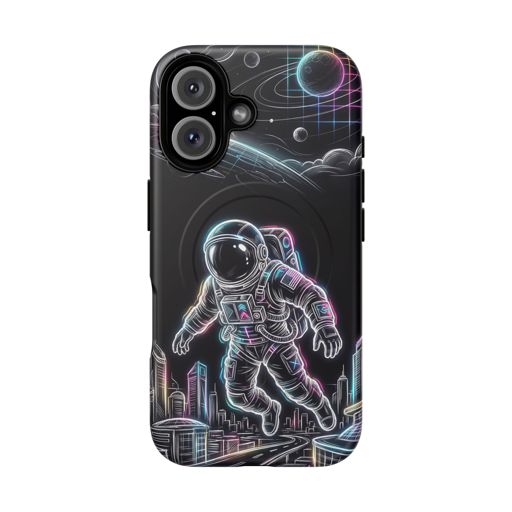 Space Explorer Astronaut NeonMagSafe iPhone Case