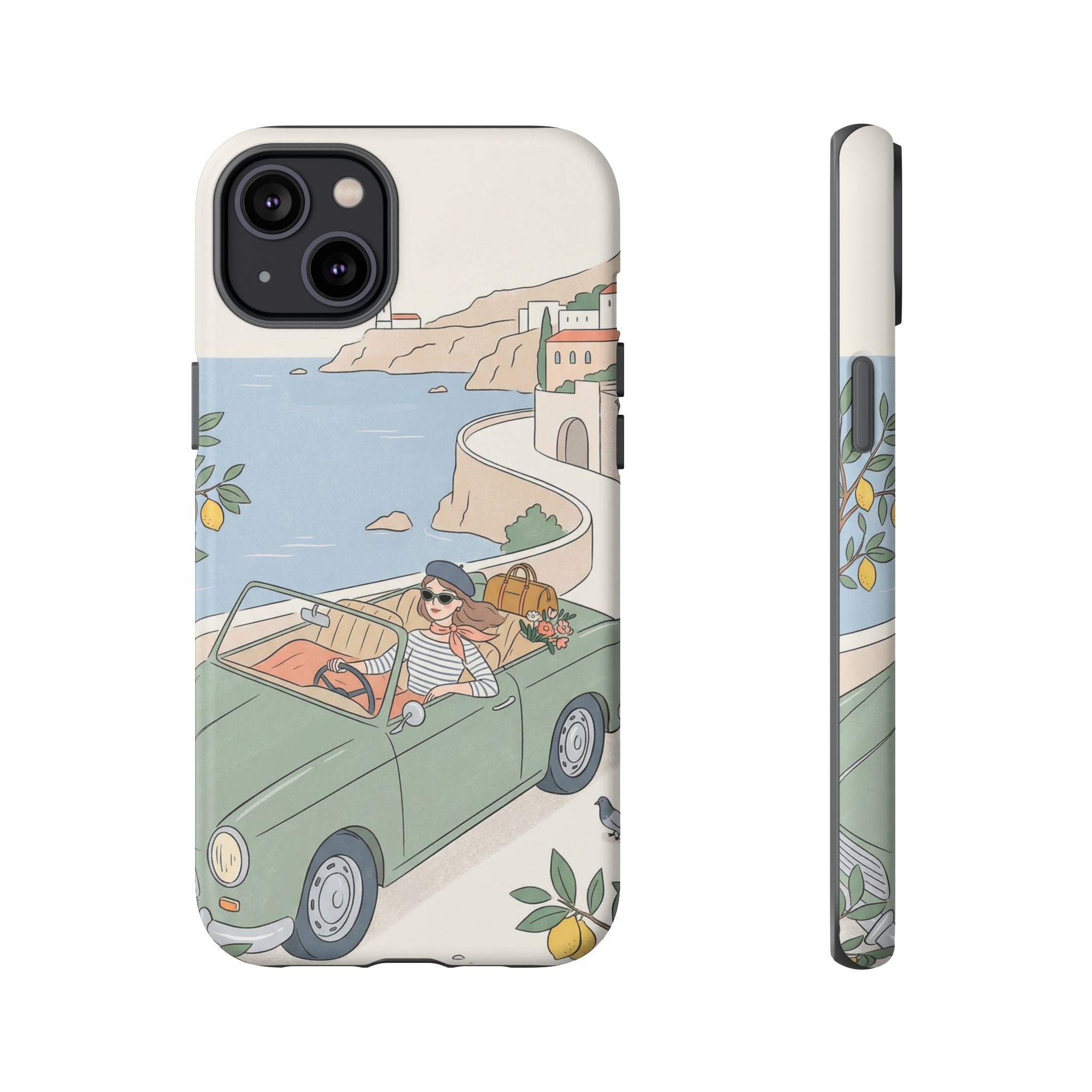 Retro Coastal Road Trip Design iPhone Case