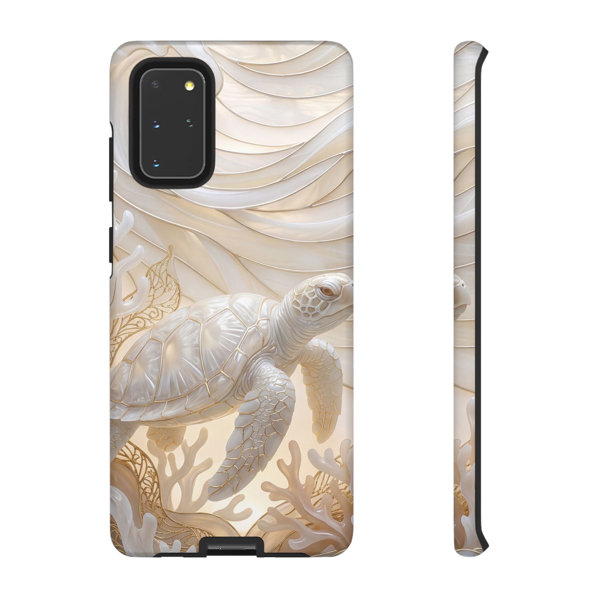 Sea Turtle Tough Samsung Galaxy Case — Elegant Nautical Coral Design