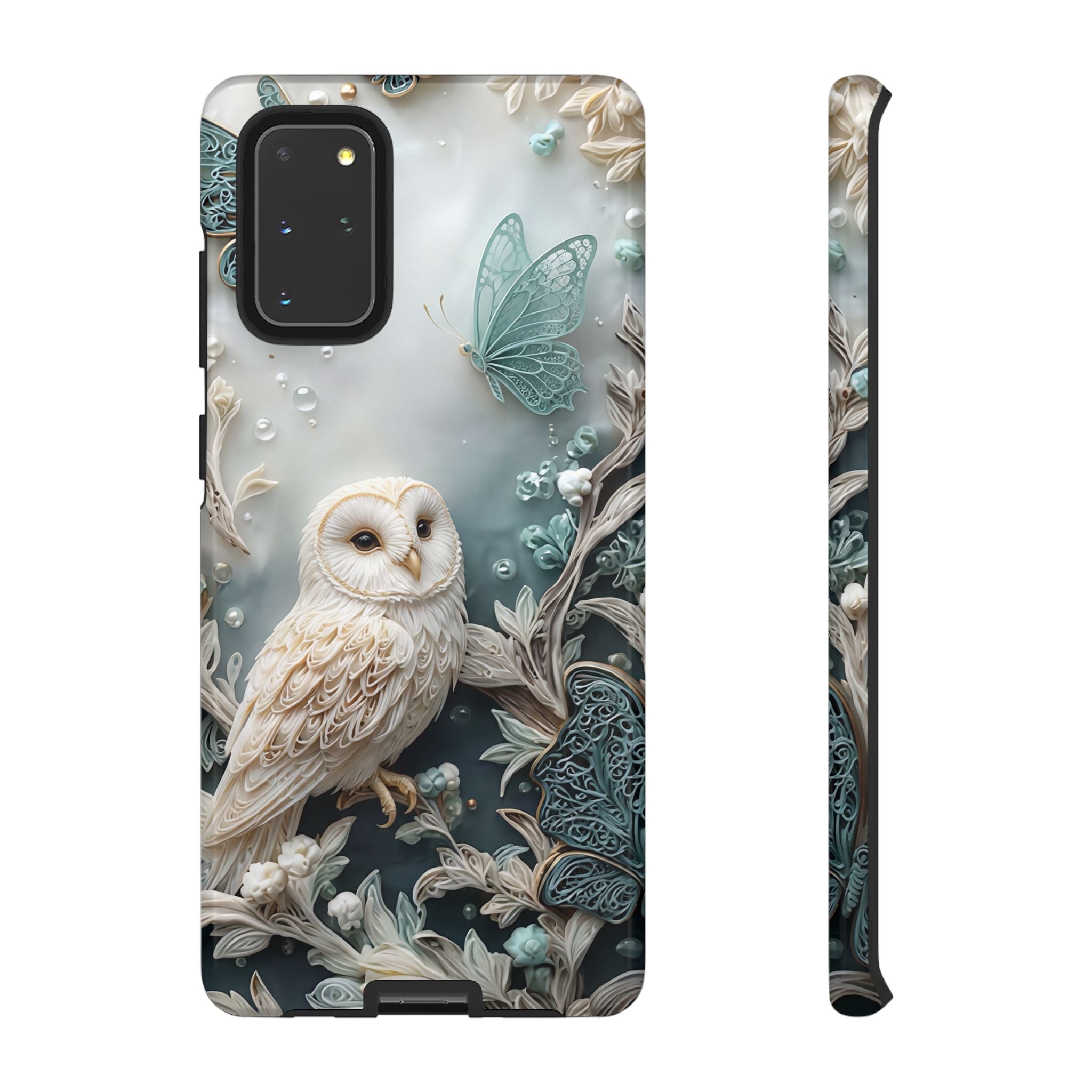 Barn Owl & Butterflies Tough Samsung Galaxy Case