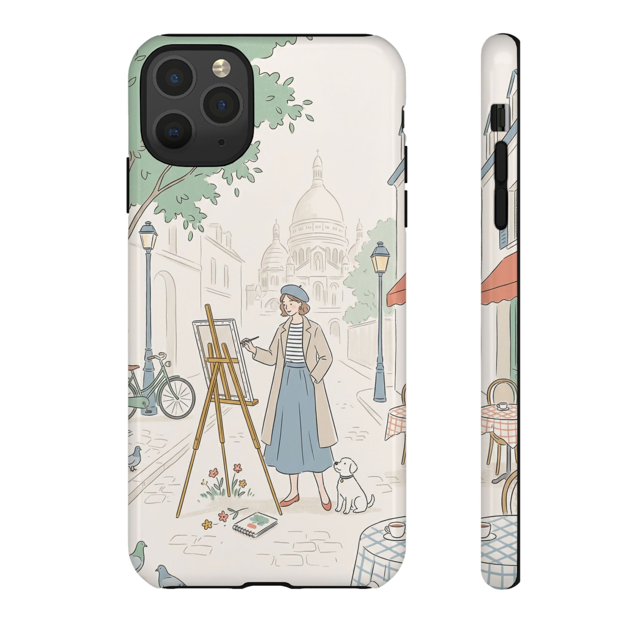 Artist in Paris iPhone Case | Vintage Painter Street Scene Protective Cover