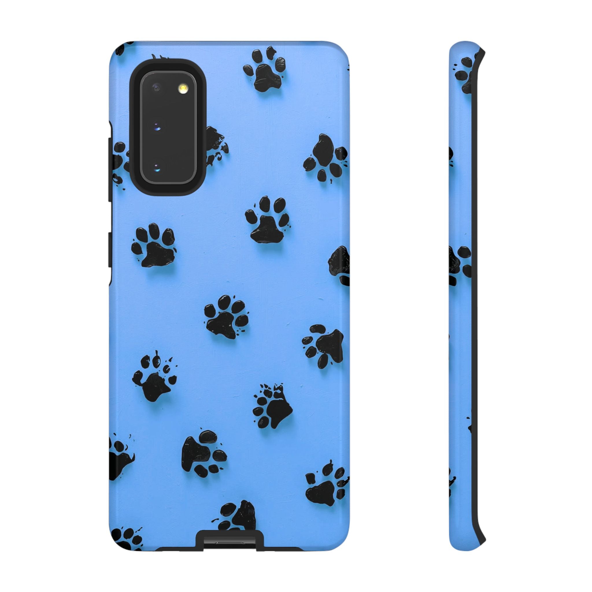 Blue Paw Print Tough Samsung Galaxy Case — Protective Dog & Cat Lover Cover