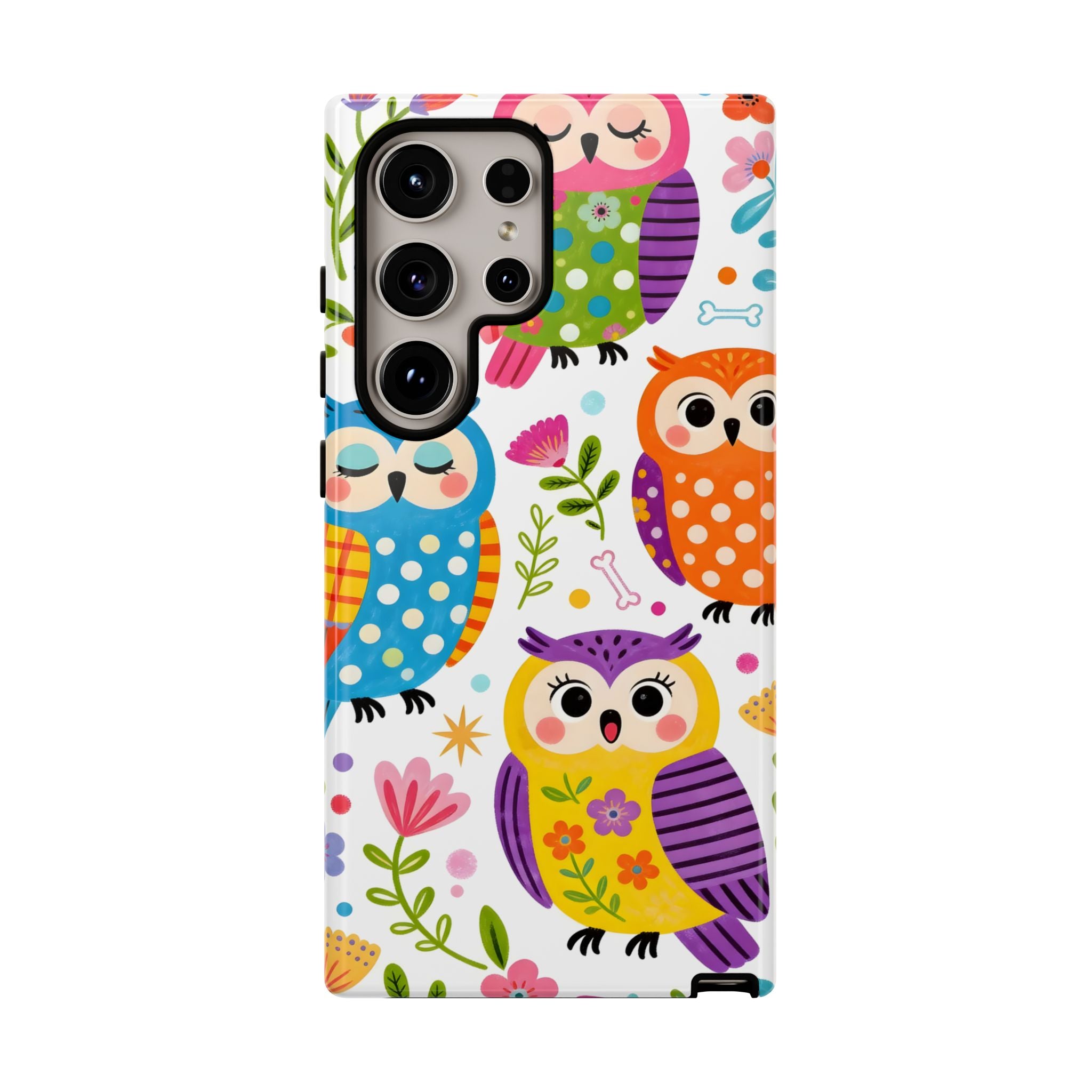 Simpatica Cover Protettiva Búho Colorato per Samsung Galaxy | Cover Rigida con Fantasia di Búho Carino