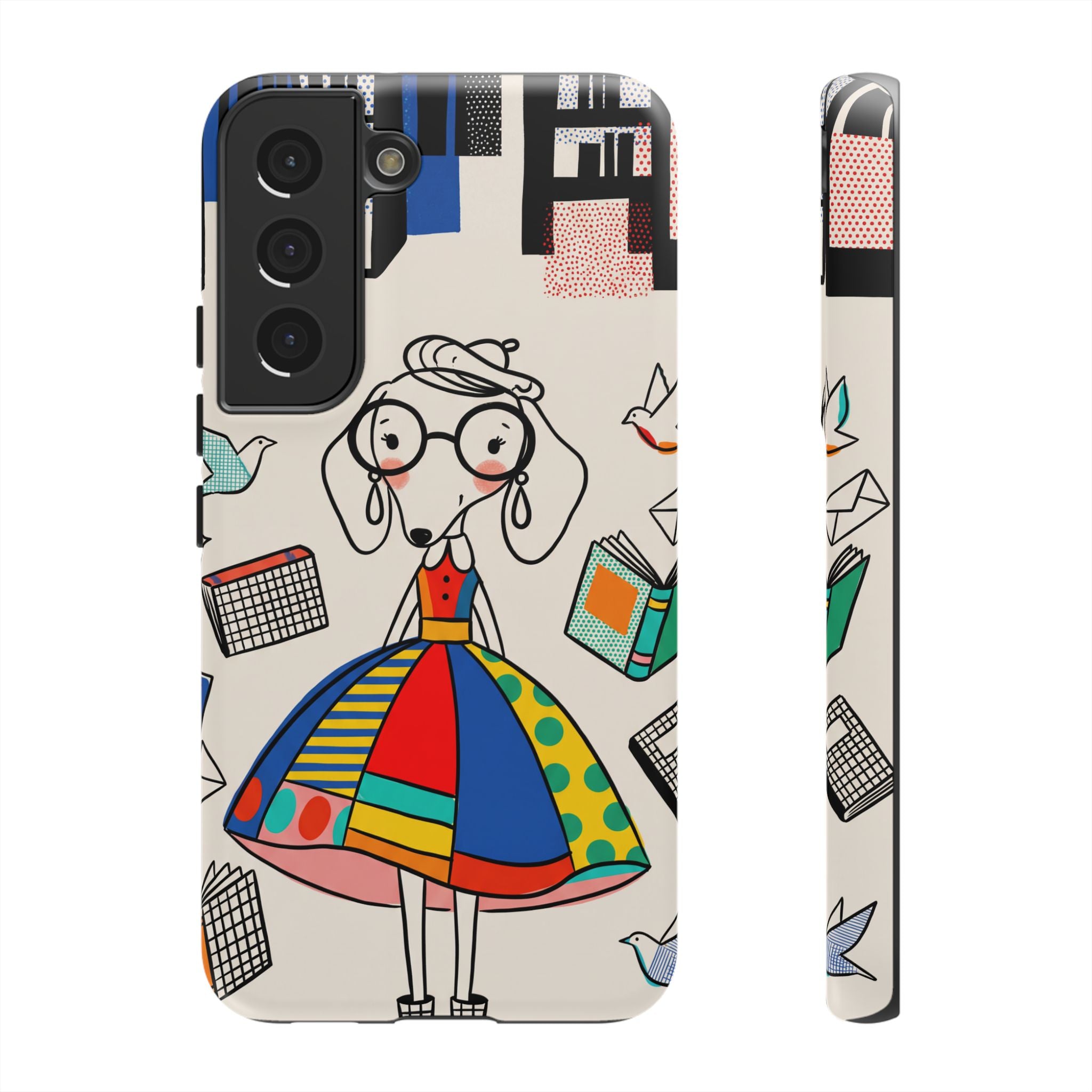 Cute Dachshund Dog Illustration Samsung Galaxy Phone Case