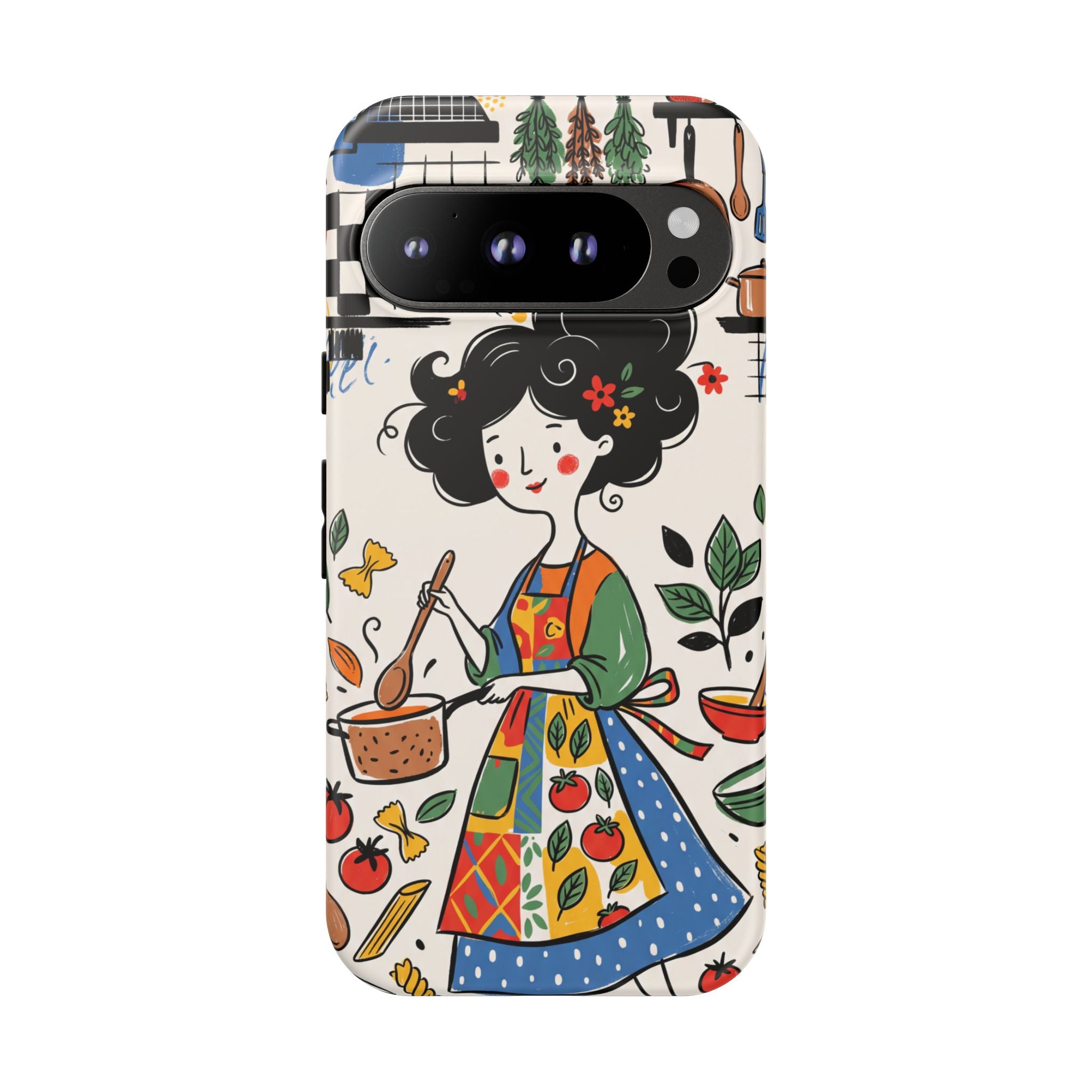 Whimsical Chef Kitchen Illustration Google Pixel Phone Case