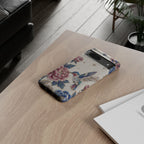 Custodia protettiva rigida per Google Pixel con Colibrì e Fiori | Cover vintage con peonie