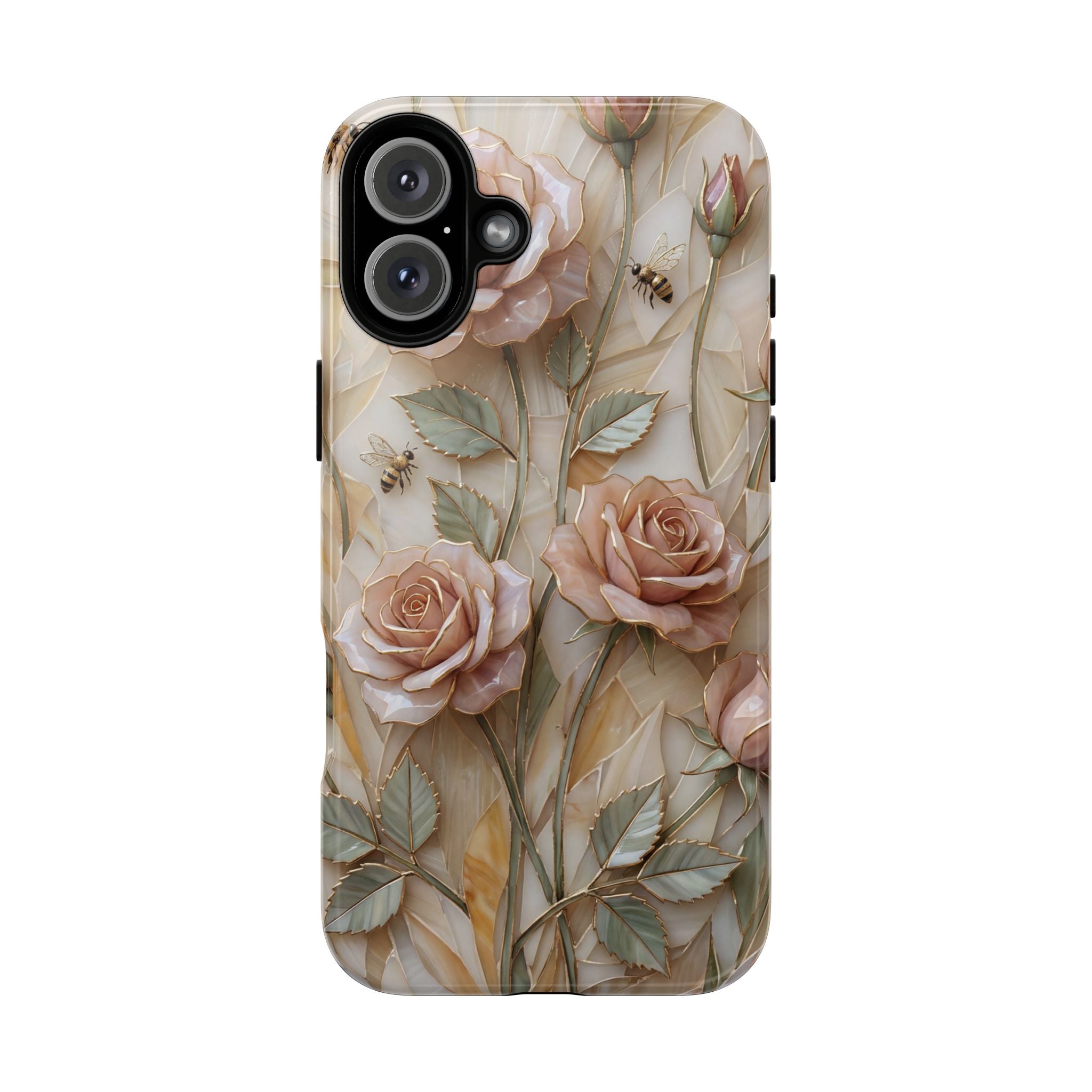 Vintage Blush Rose Floral Tough iPhone Protective Cover