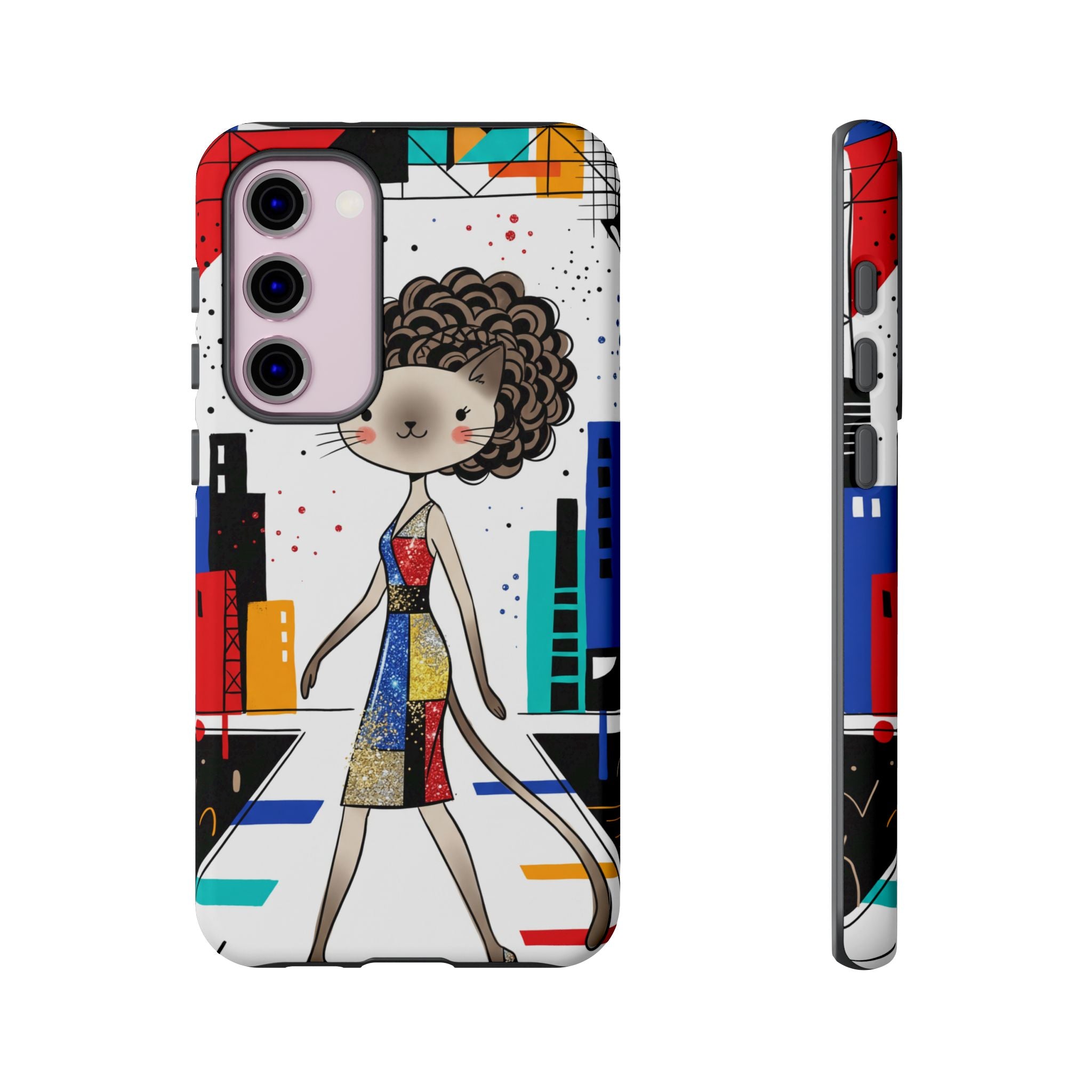Catwalk City Samsung Galaxy Phone Case | Cute Fashion Cat