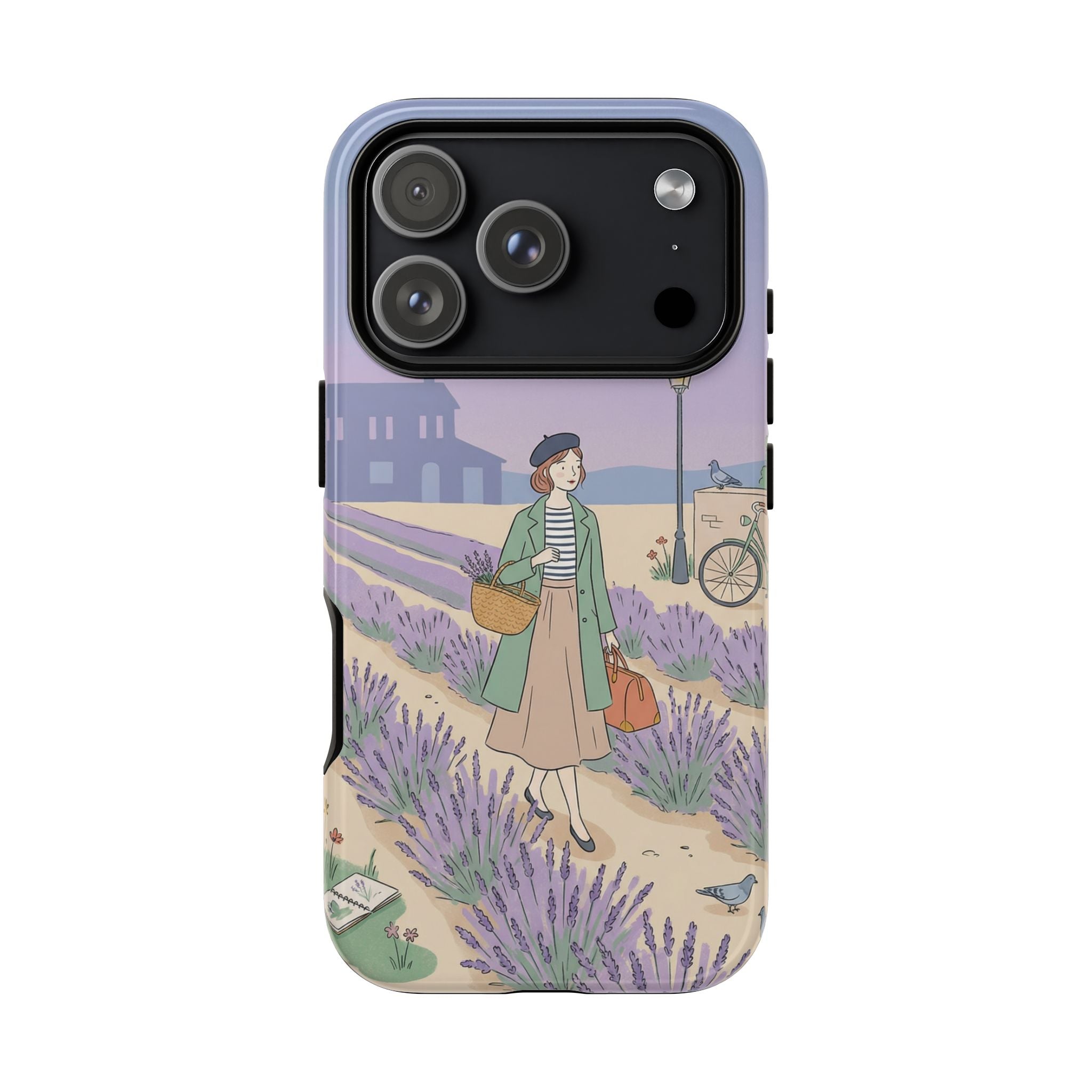 Lavender Field iPhone Case | Vintage Travel Illustration Protective Case