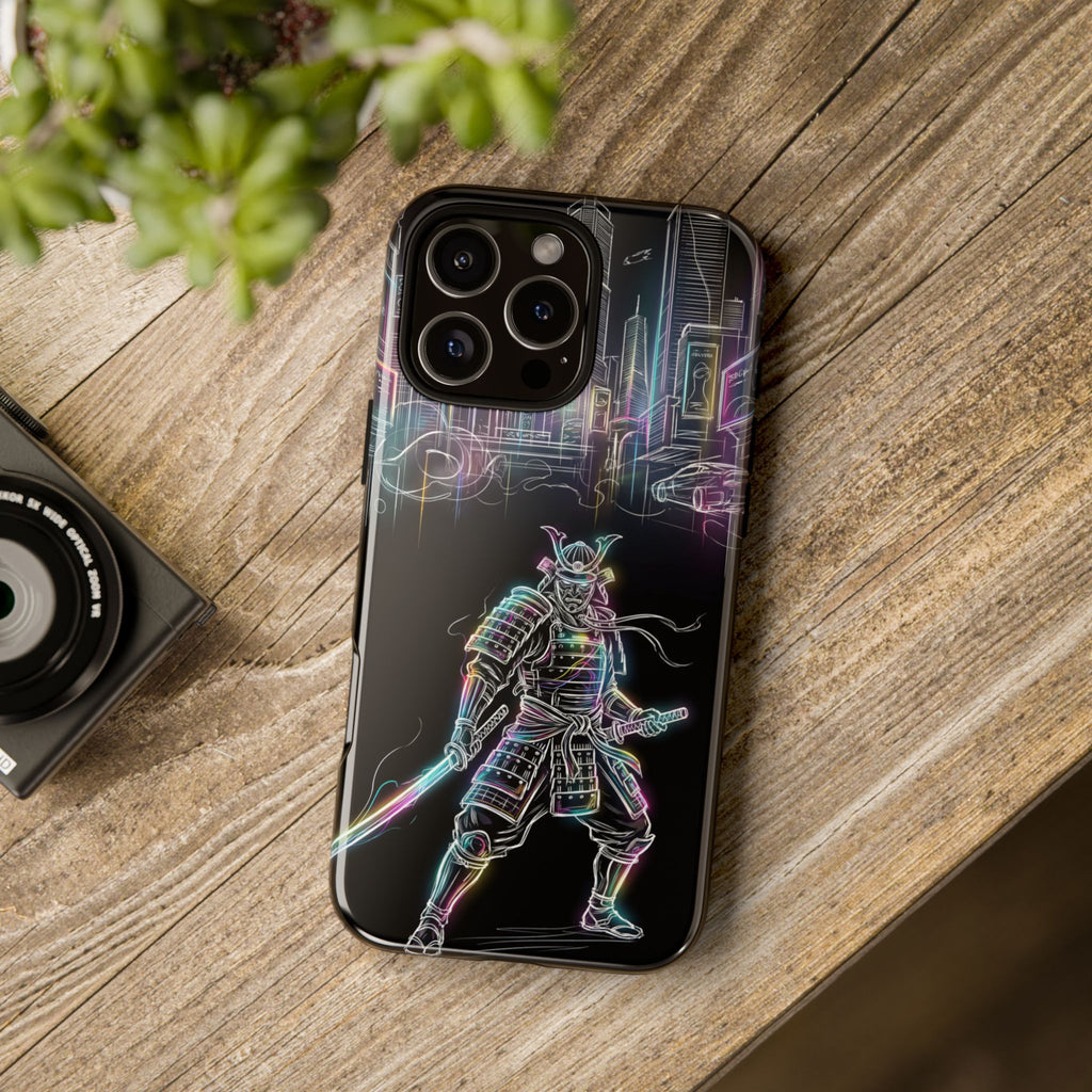 Neon Samurai iPhone Case | Cyberpunk City Armor
