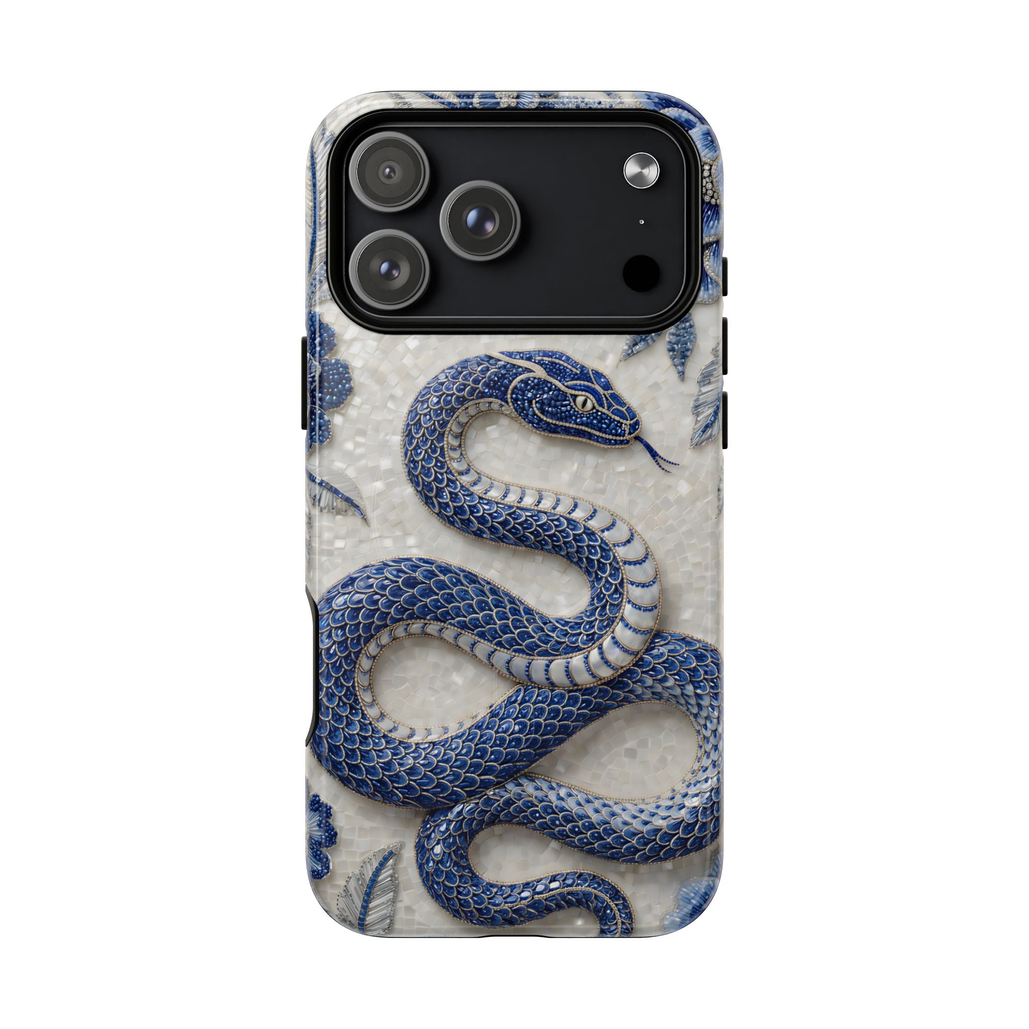 Asian Zodiac Snake MagSafe iPhone Case | Blue & White Porcelain Slim Shockproof Case | Year of the Snake