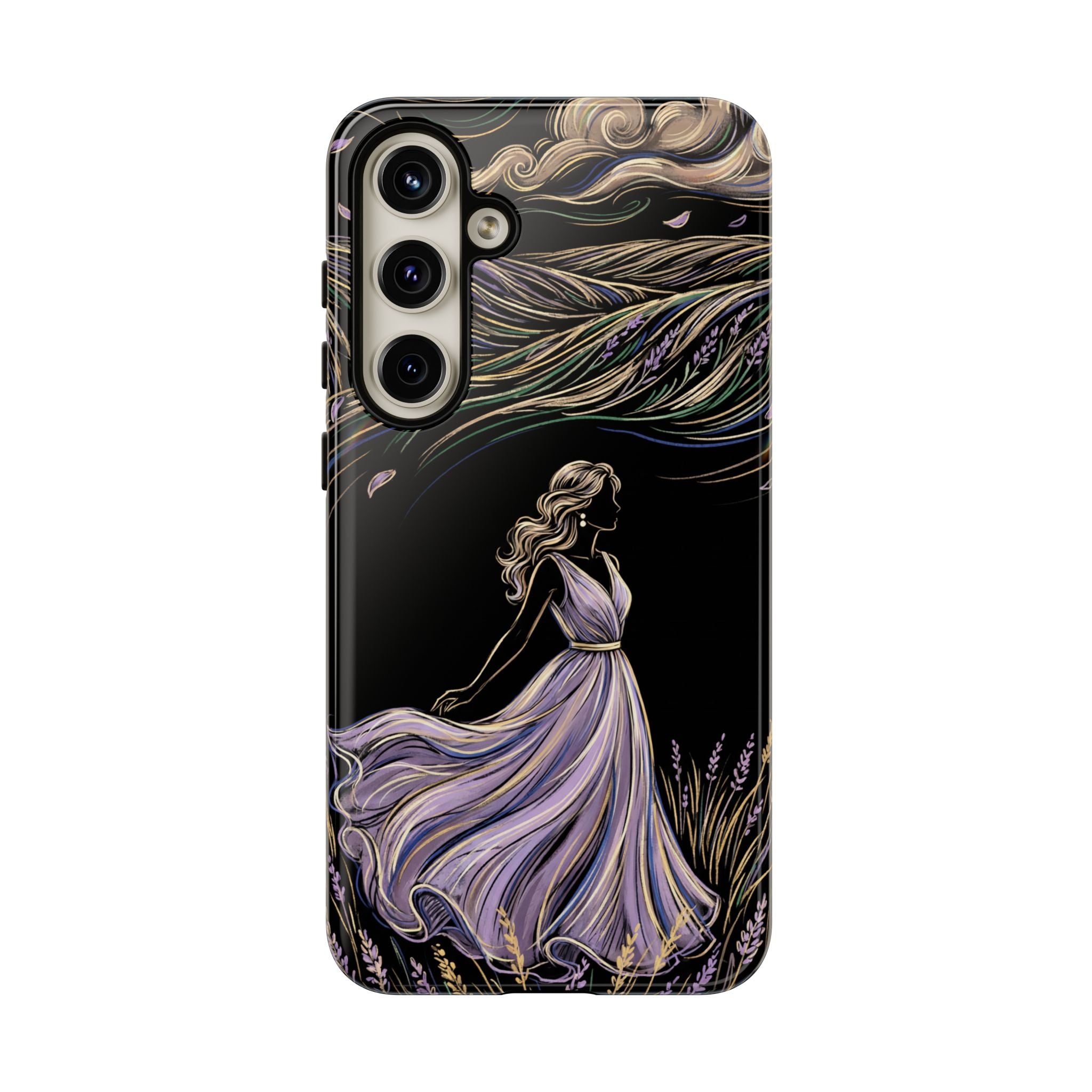 Lavender Breeze Samsung Galaxy Phone Case | Elegant Dancing Woman Floral Protection