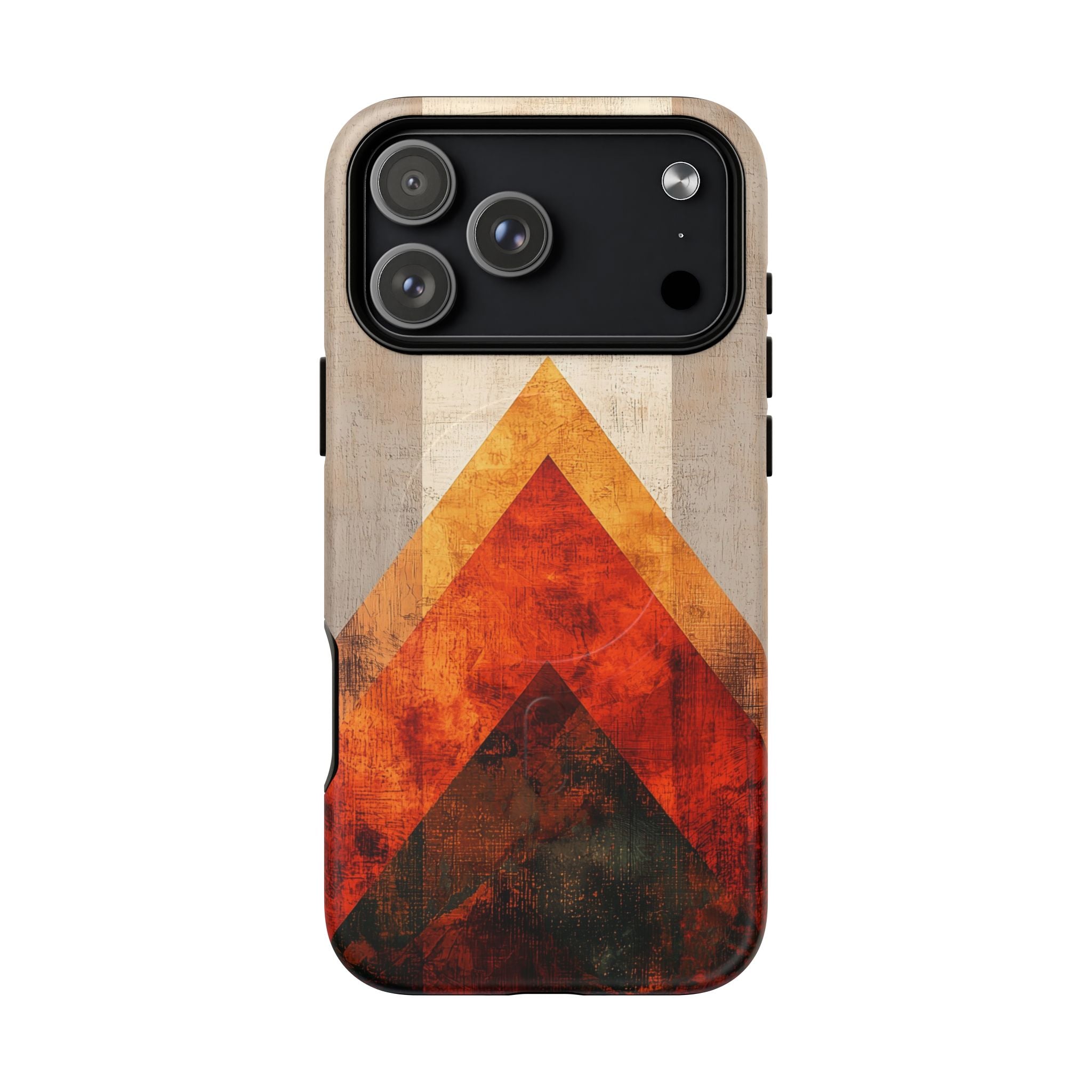 Custodia MagSafe per iPhone con motivo geometrico retrò al tramonto