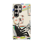 Bulldog Driver Samsung Galaxy Phone Case | Cute Retro Dog Illustration