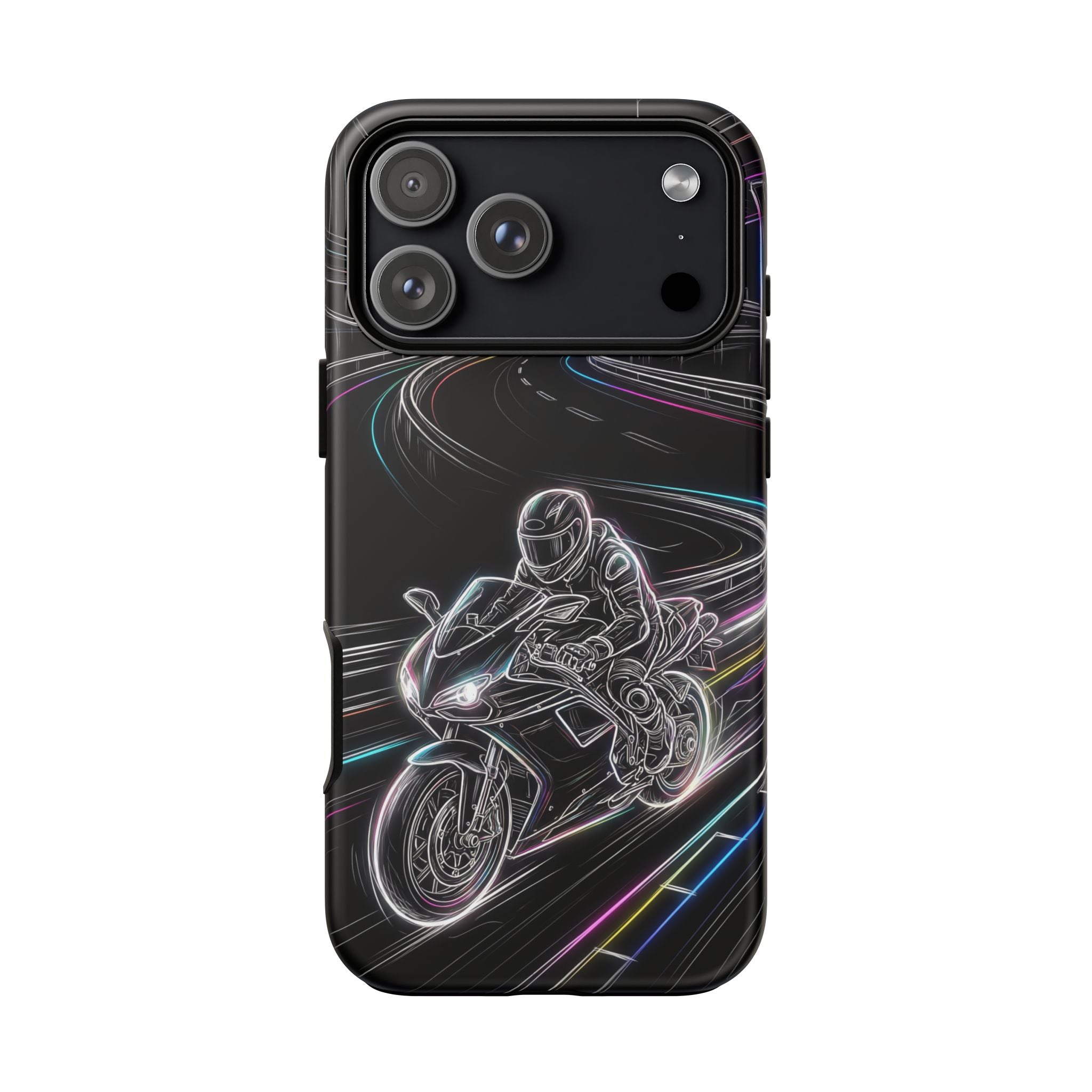 Neon Night Rider iPhone Case | Motorcycle Racing Protective Cover