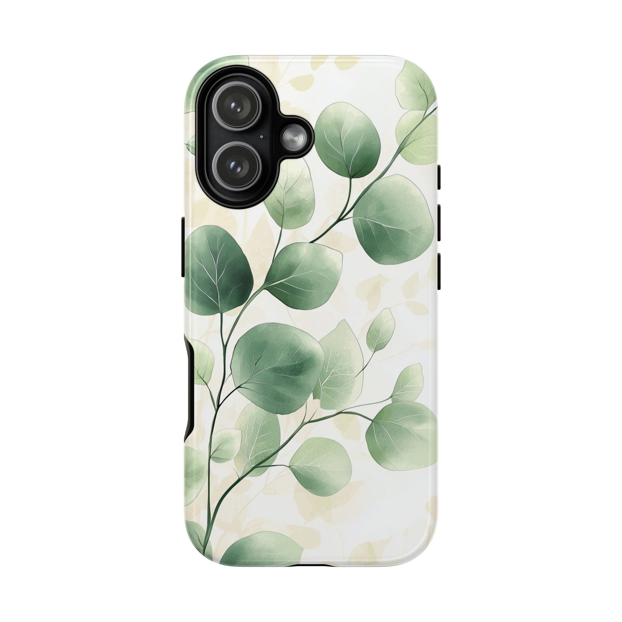 Botanical Eucalyptus Tough iPhone Case | Green Watercolour Leaf