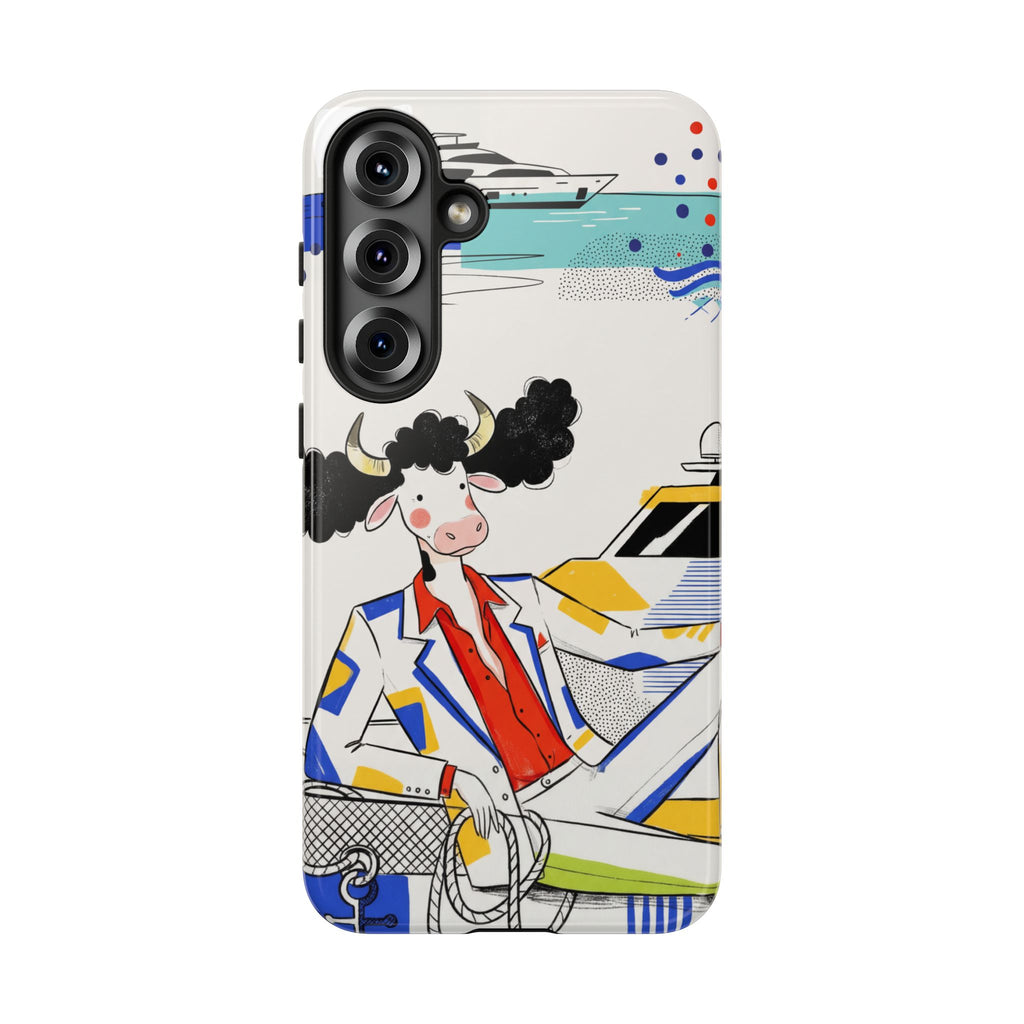 Nautical Cow Graphic Protective Samsung Galaxy Phone Case