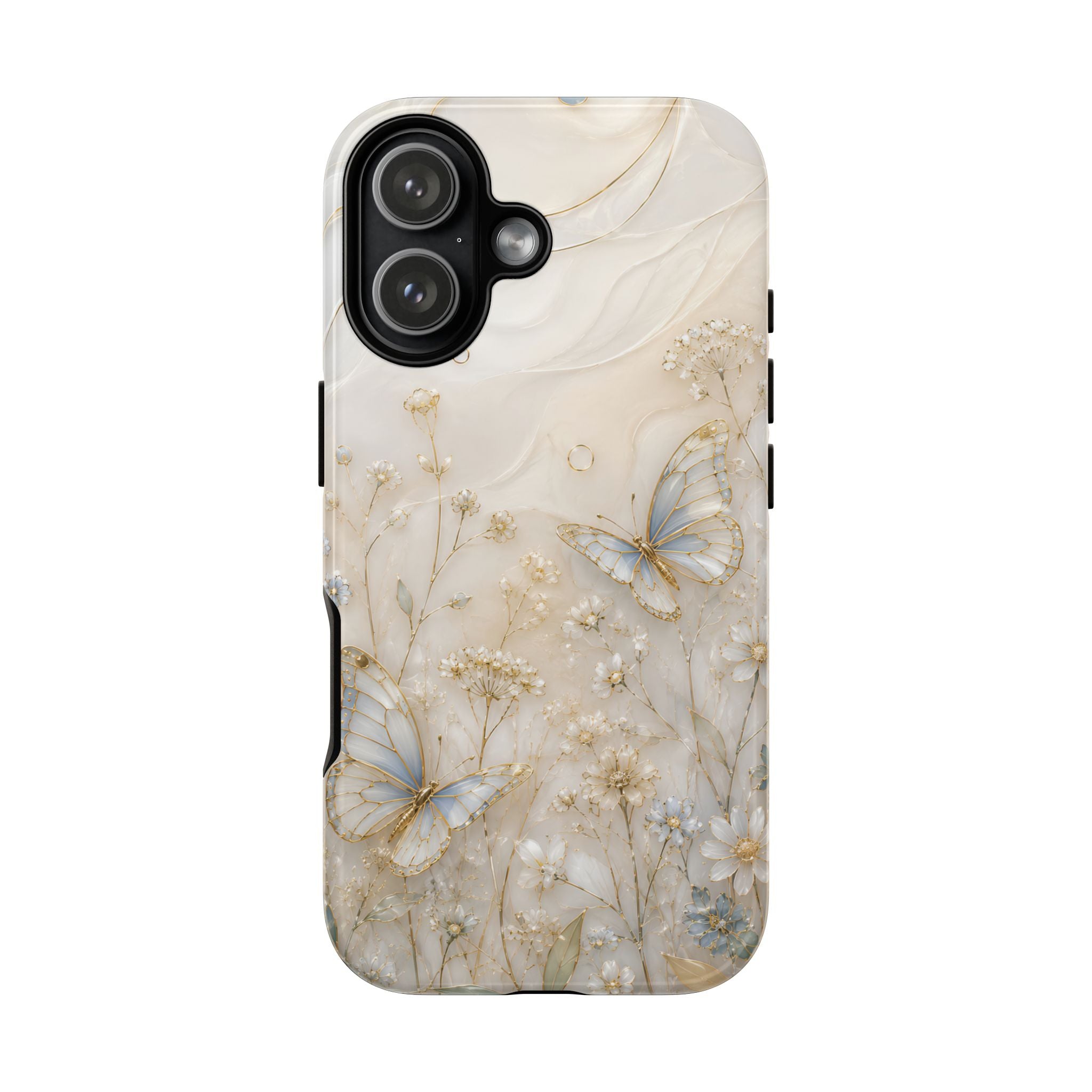Butterfly Floral iPhone Case | Cottagecore Meadow Art Cover