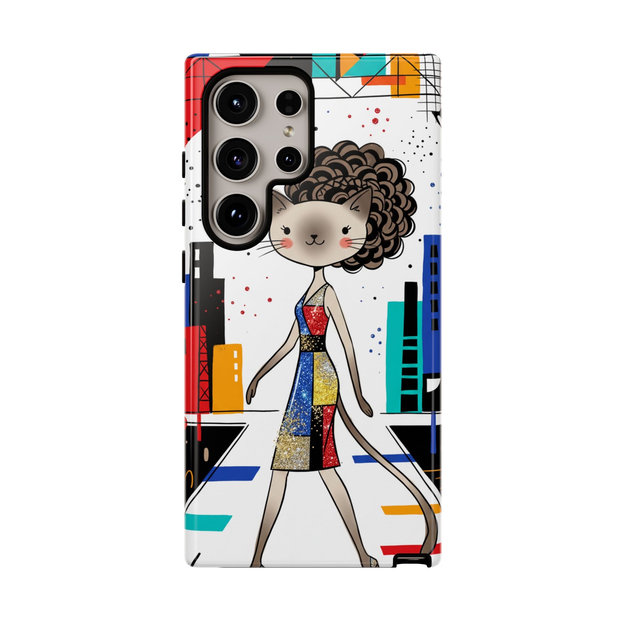 Catwalk City Samsung Galaxy Phone Case | Cute Fashion Cat
