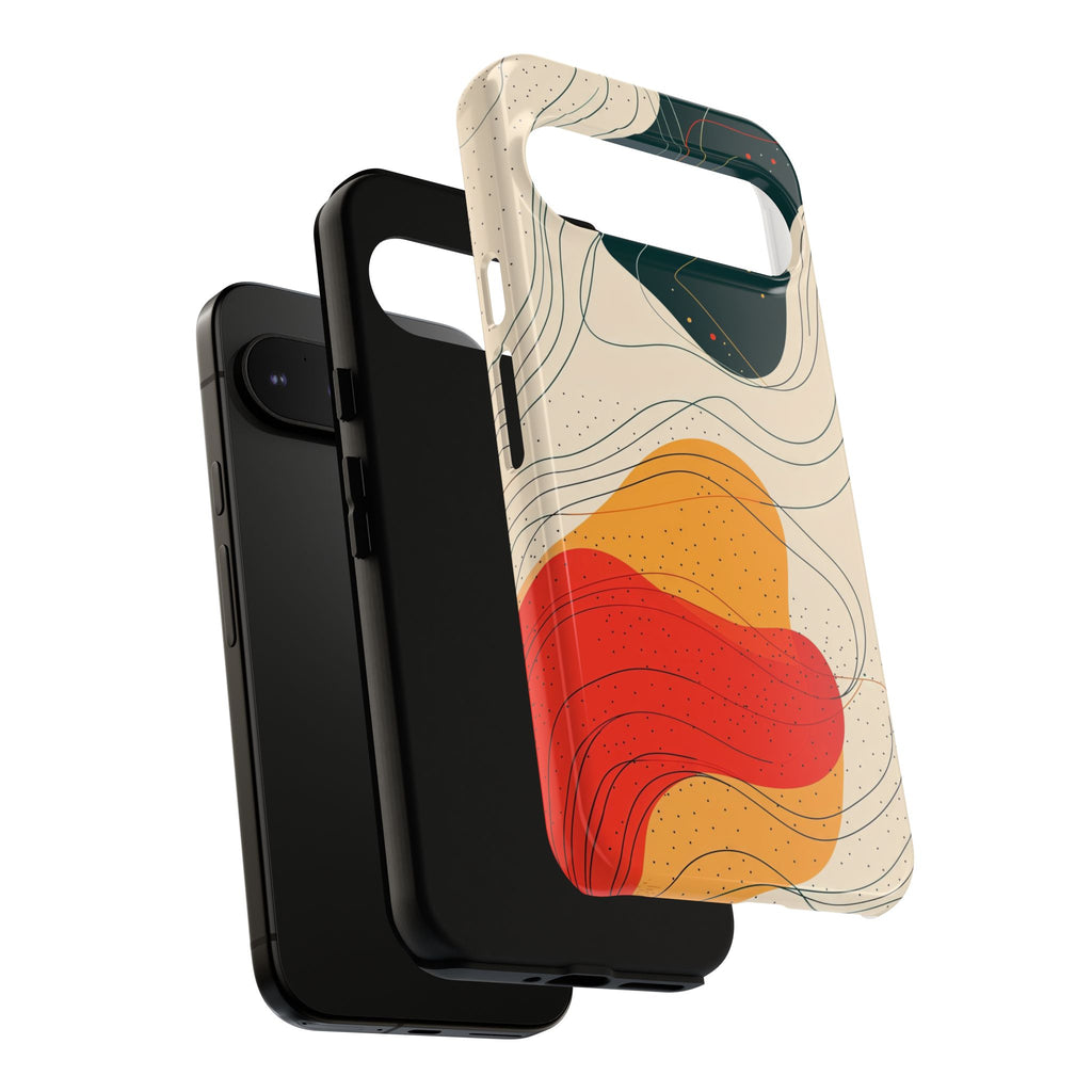 Abstract Retro Waves Google Pixel Case | Colourful Modern Art